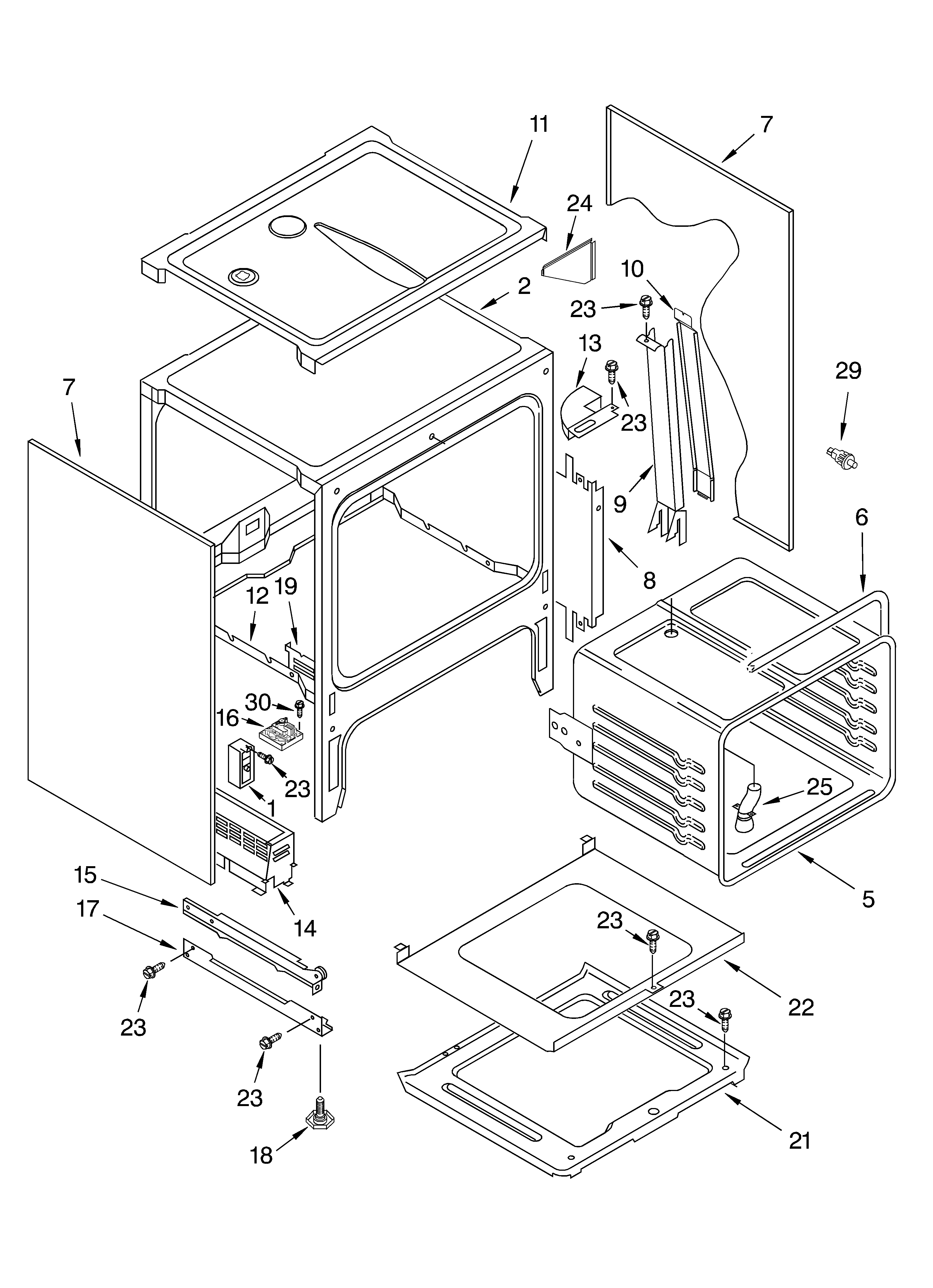 KitchenAid KGRT600HWH8 oven chassis diagram