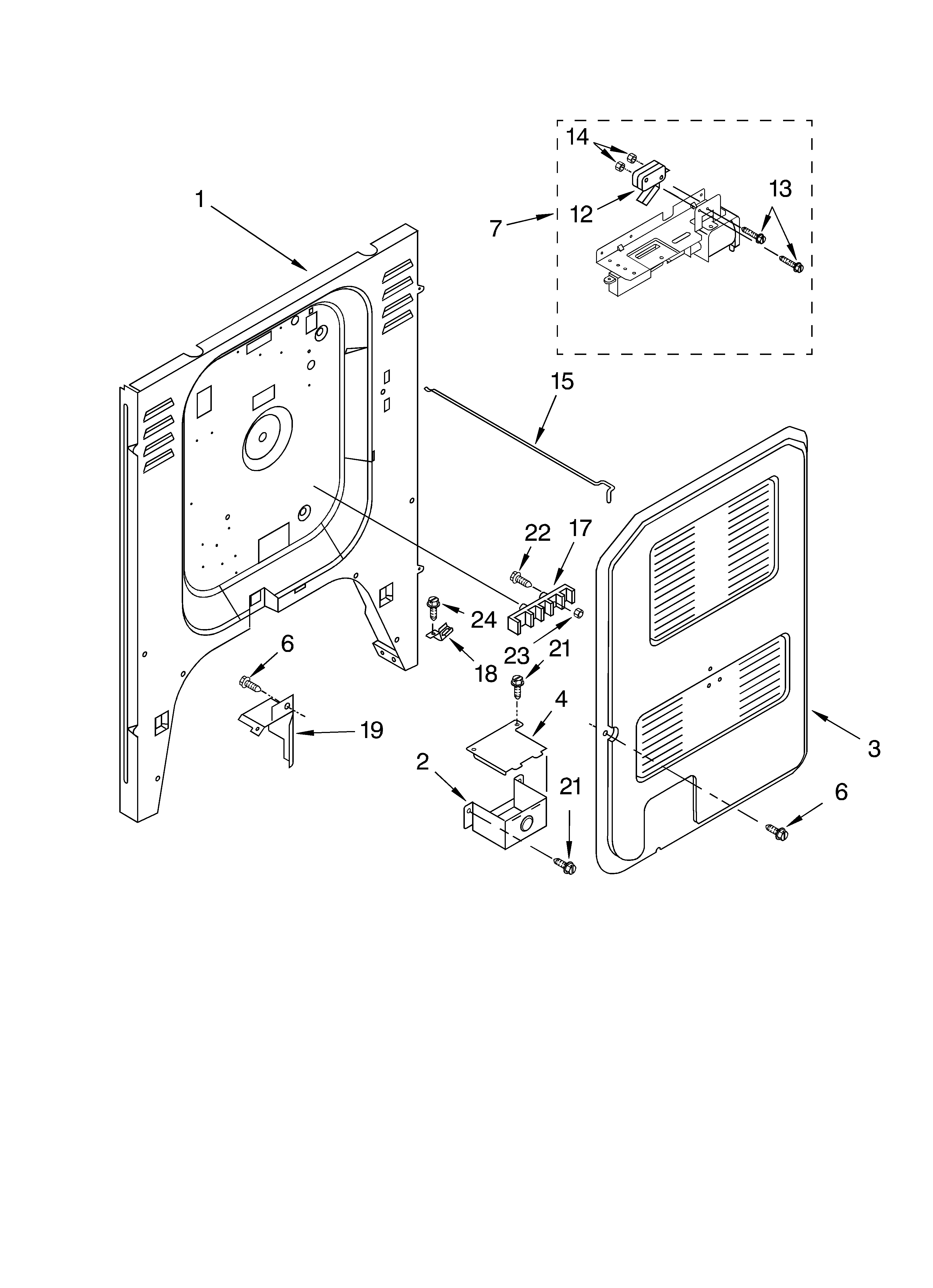 KitchenAid KERC601HBL8 rear chassis diagram