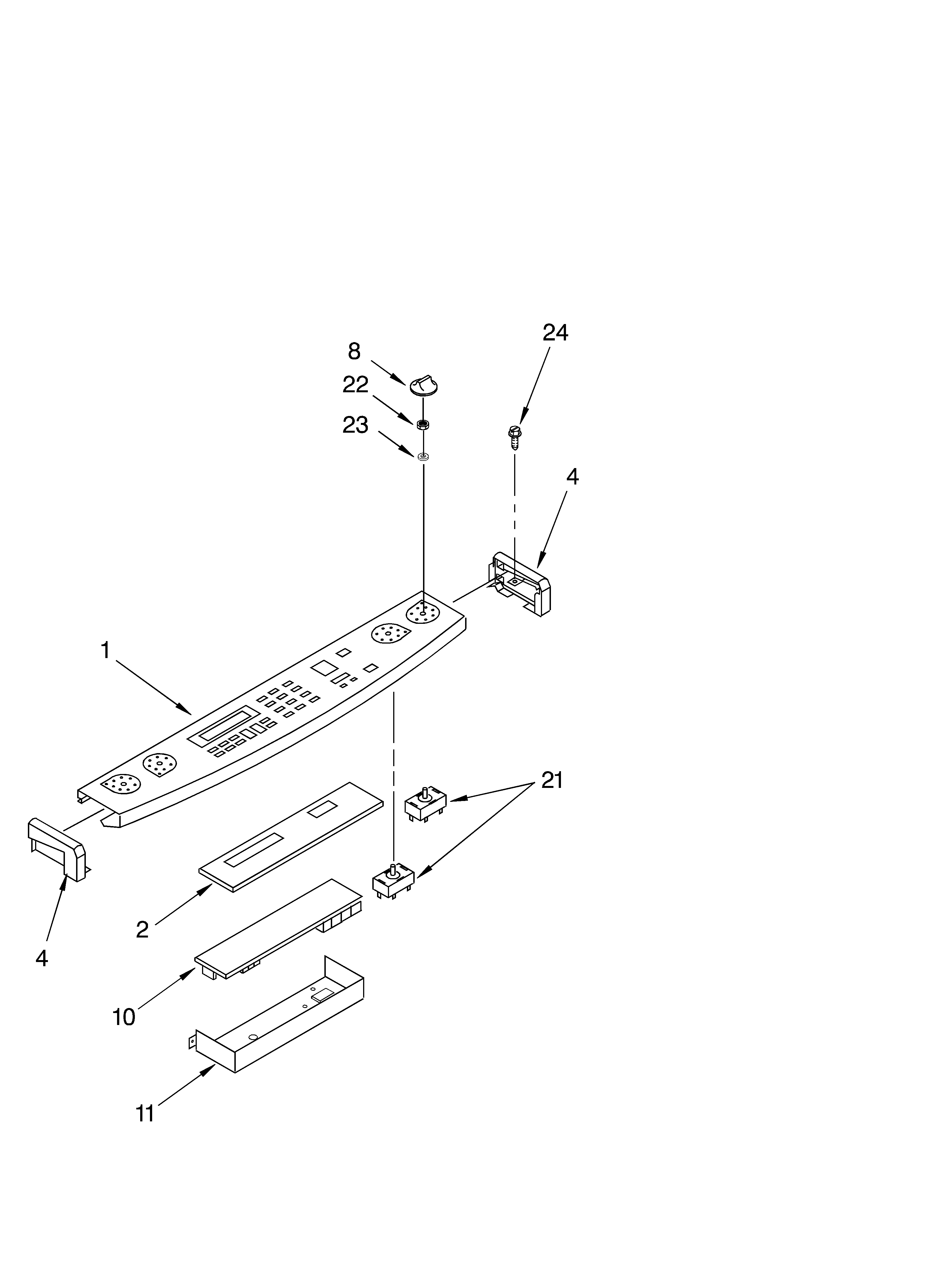 KitchenAid KERC607HBS8 control panel diagram