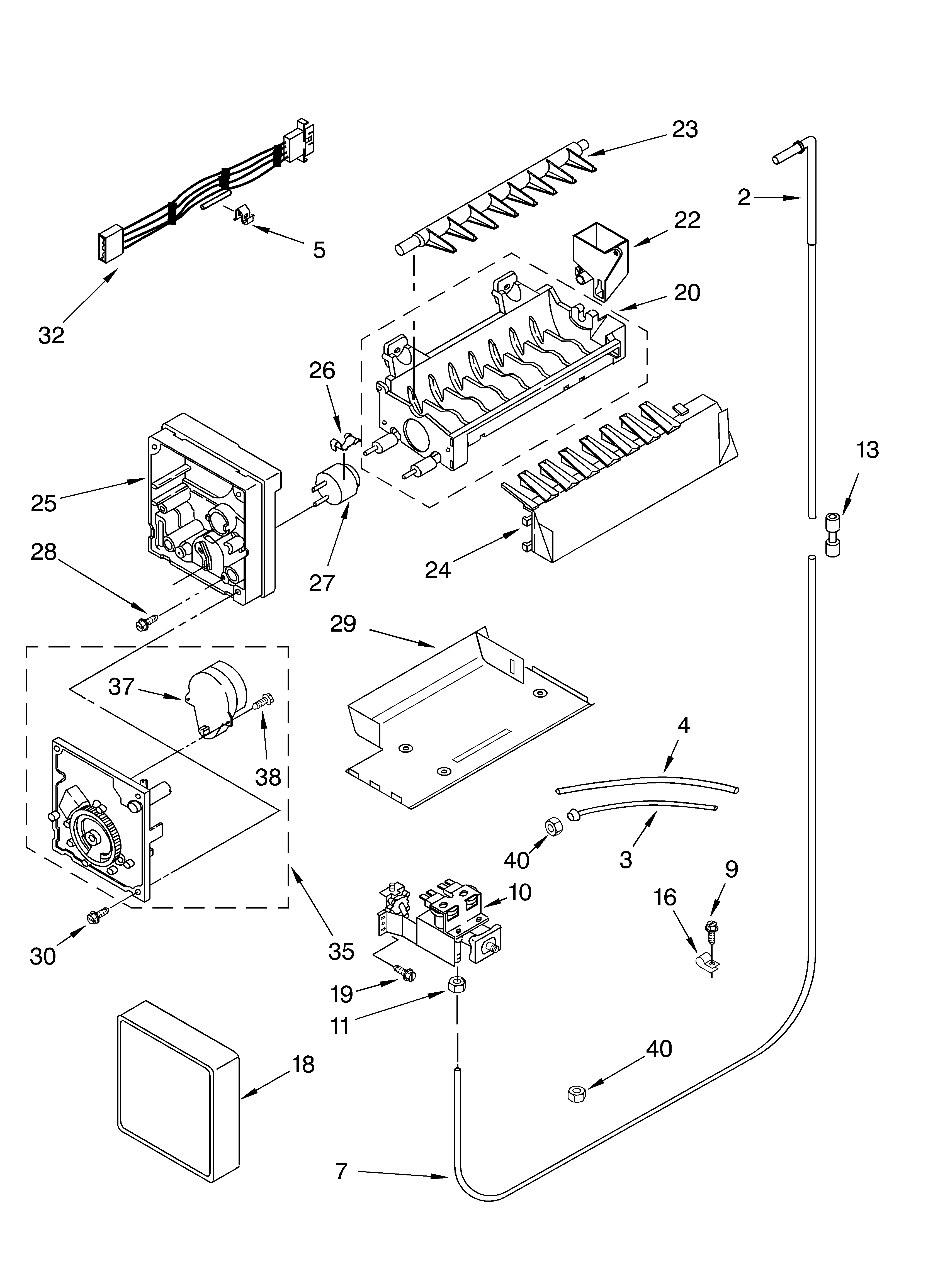 KitchenAid KSRG27FKBT03 ice maker/optional diagram