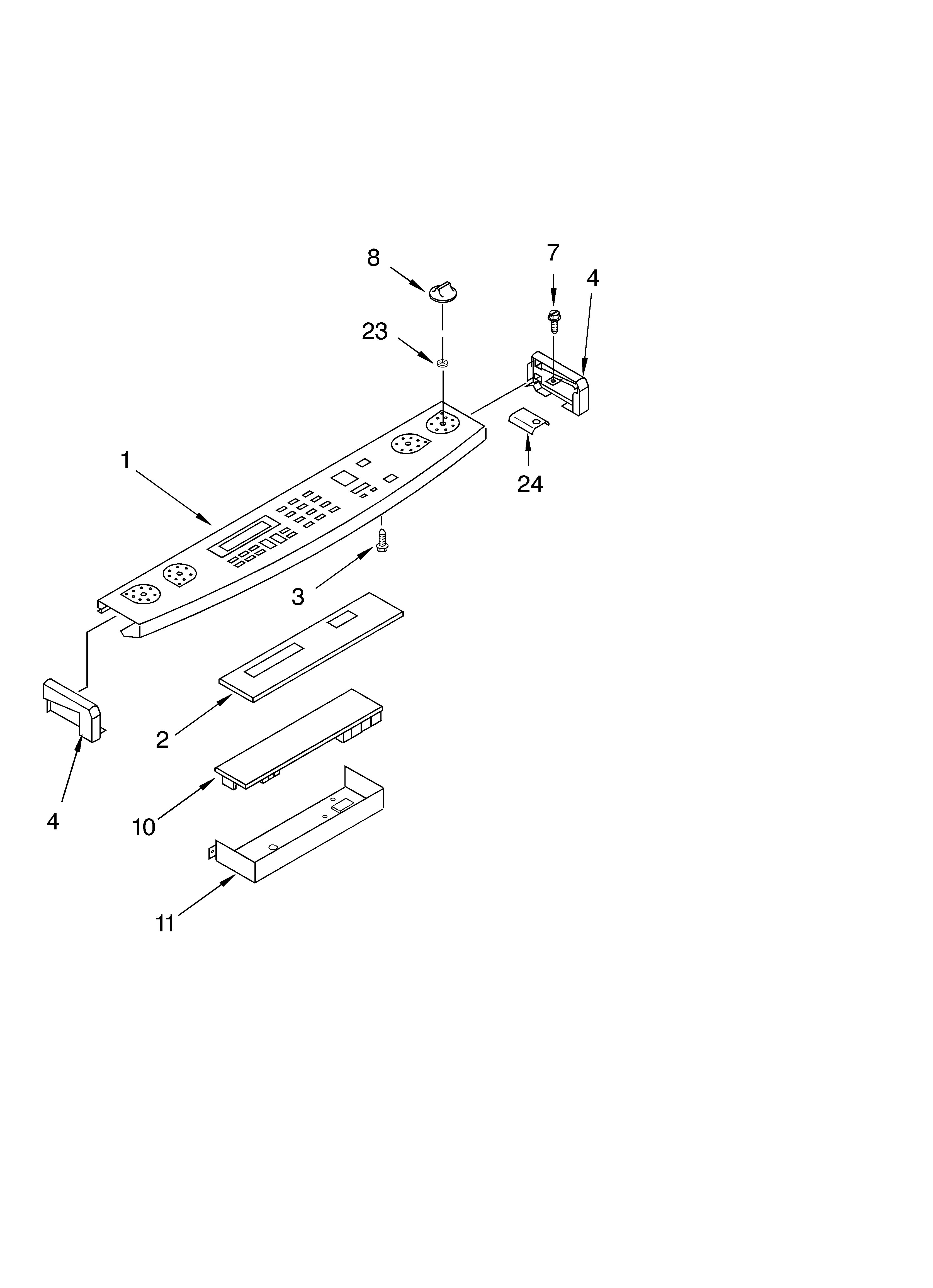 KitchenAid KGRT607HBS8 control panel diagram