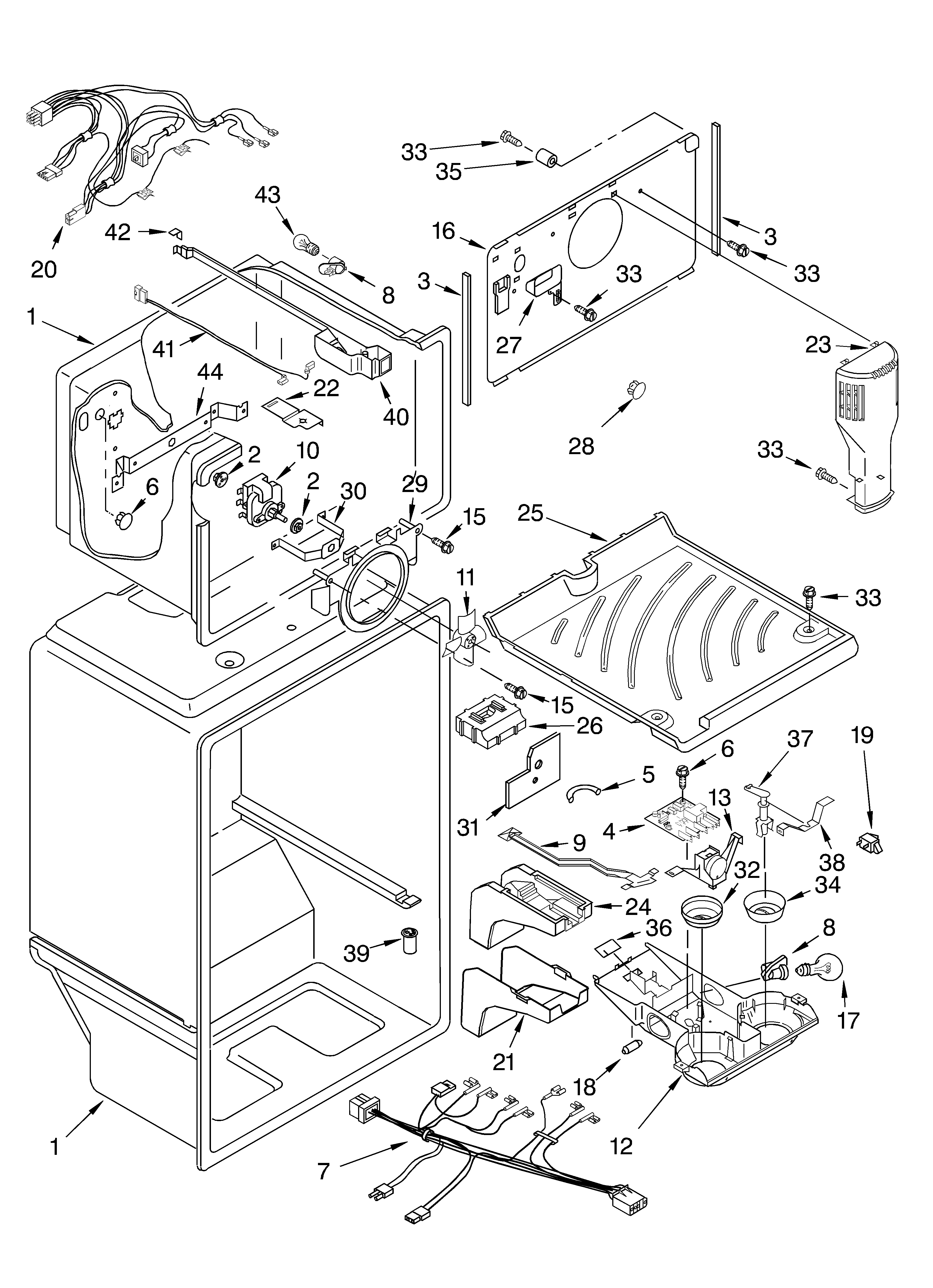 KitchenAid KTRP21KLBT01 liner diagram