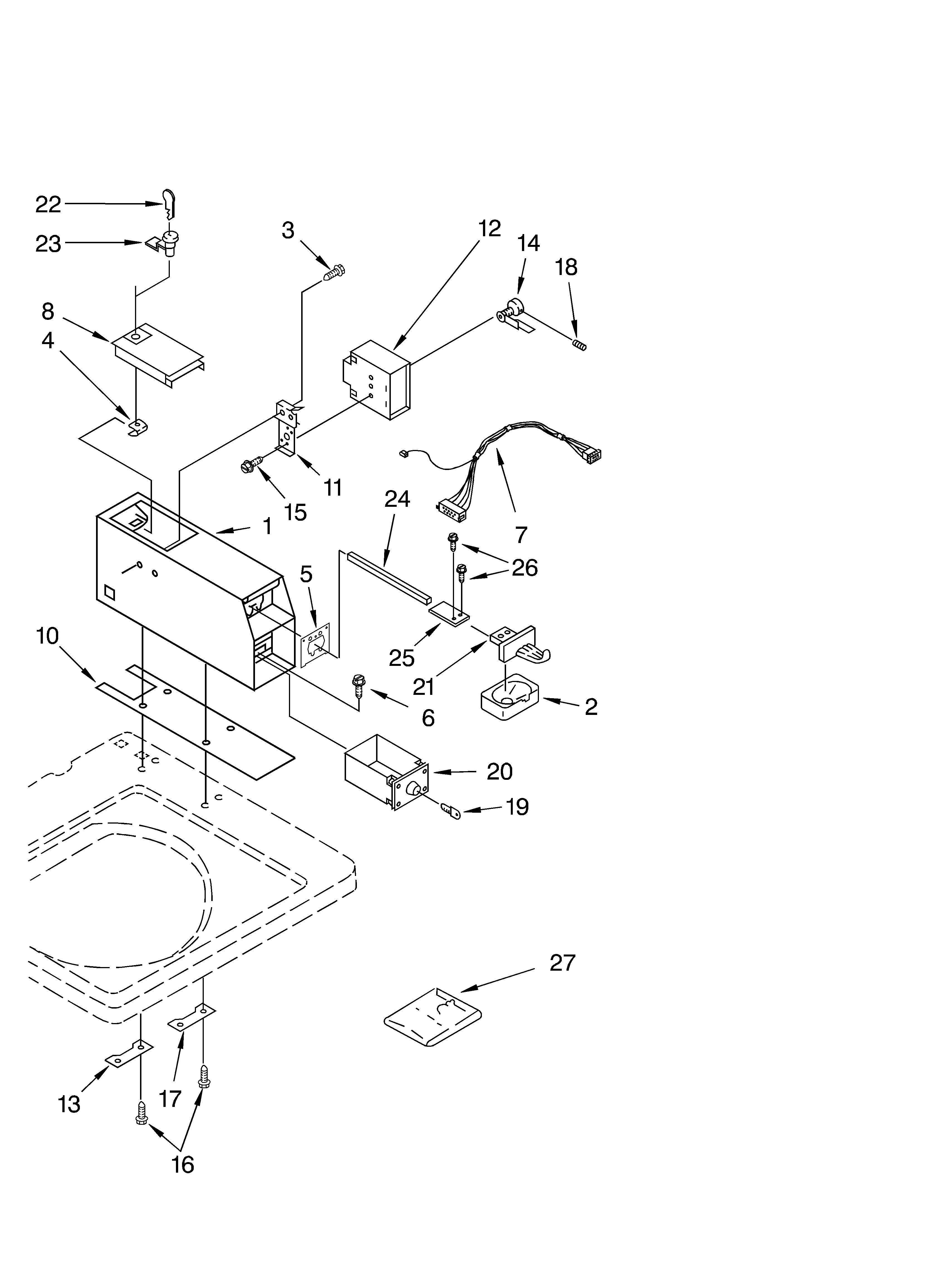 Whirlpool CAM2762KQ0 meter case diagram