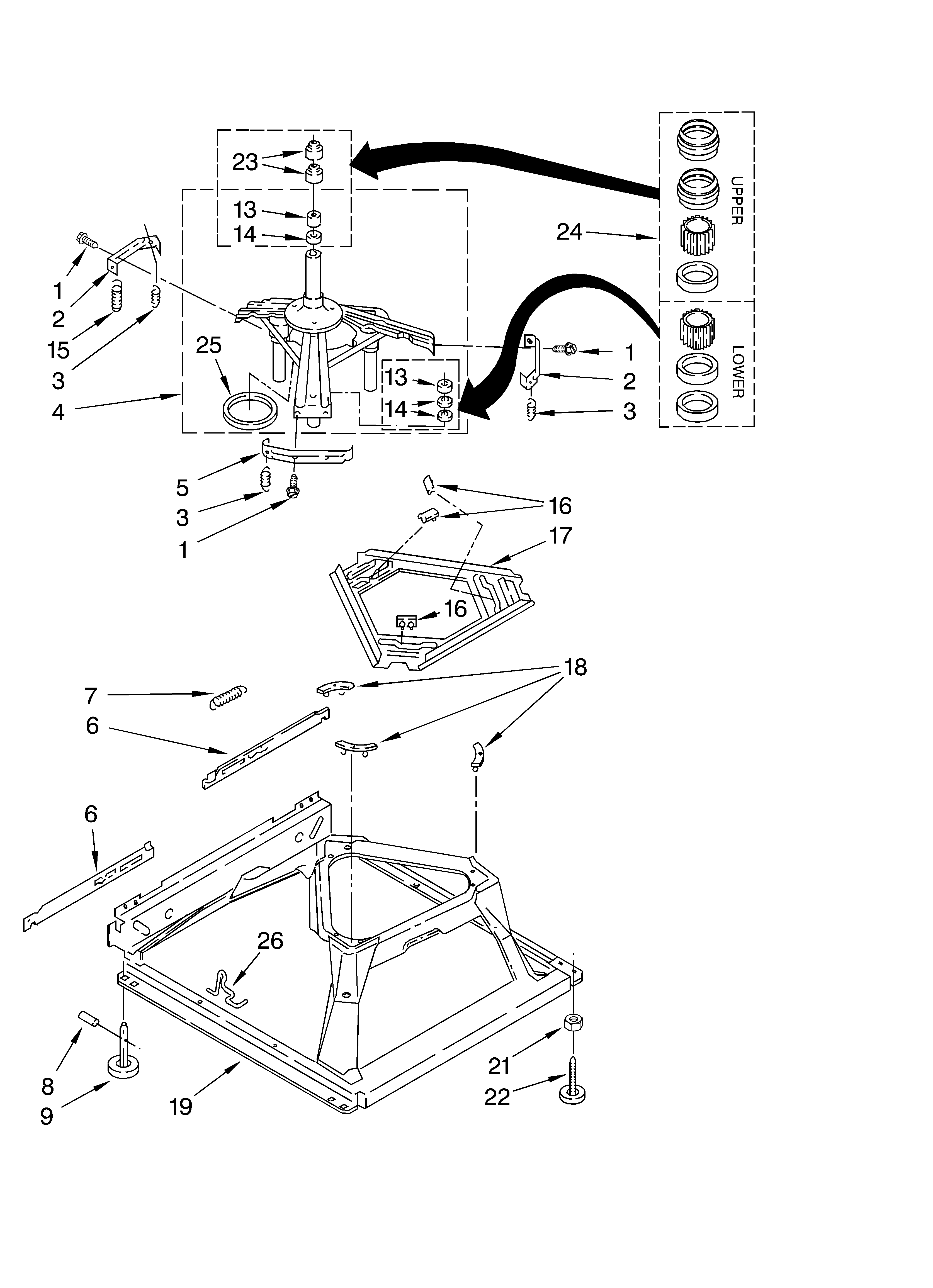 Whirlpool CAP2761KQ0 machine base diagram