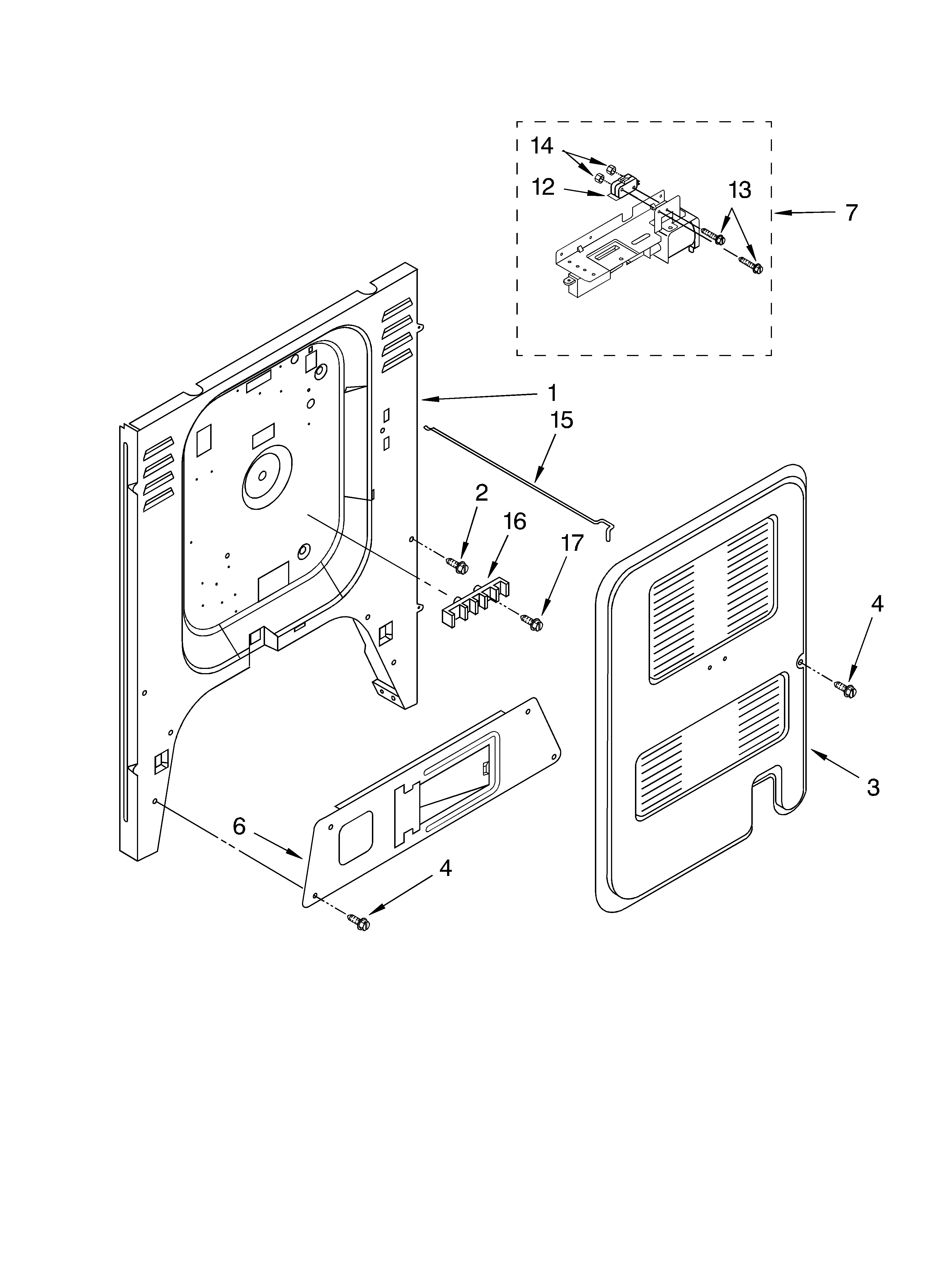 KitchenAid KGST300HBL8 rear chassis diagram