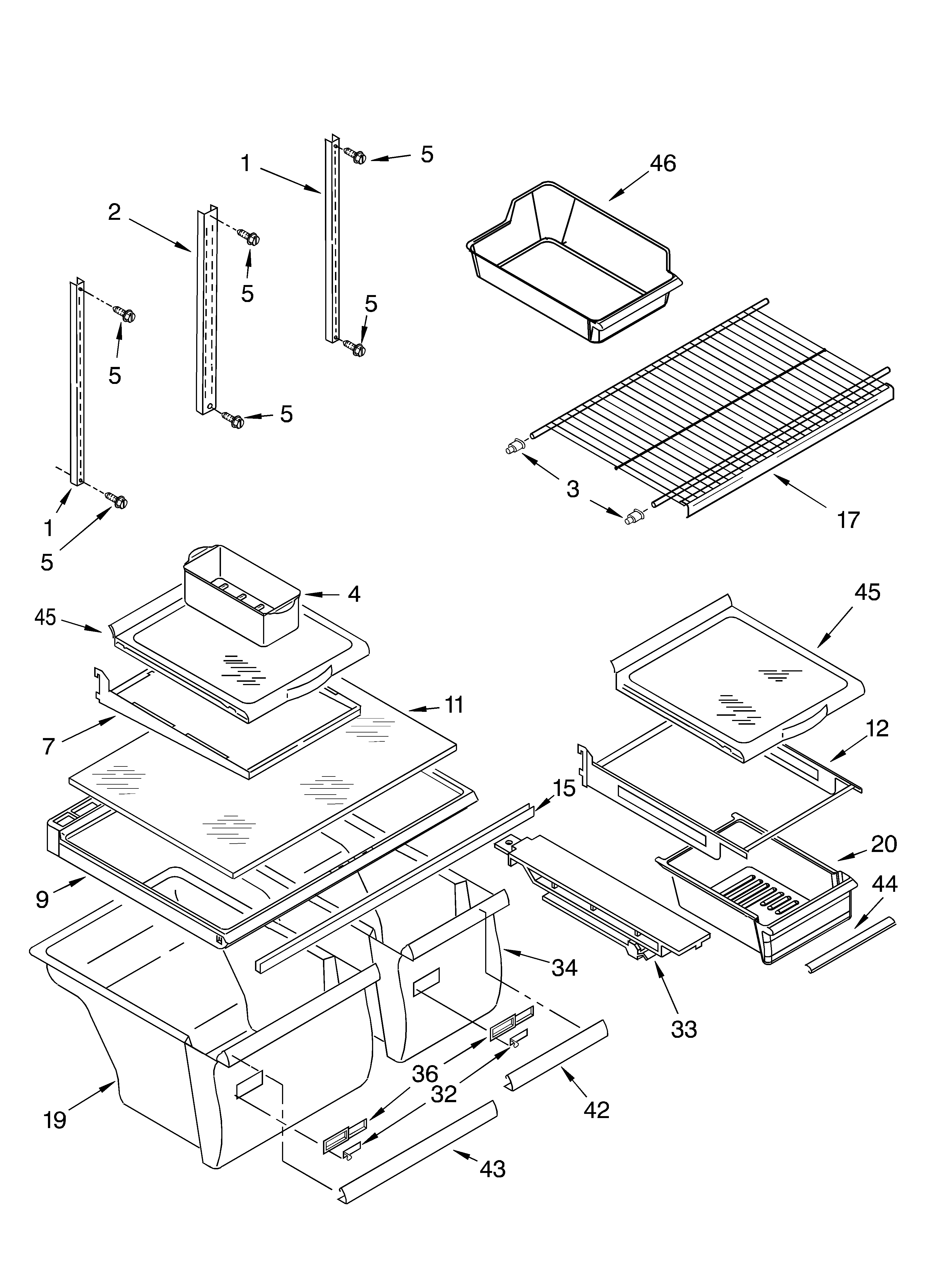 Whirlpool GR9SHMXLQ01 shelf diagram