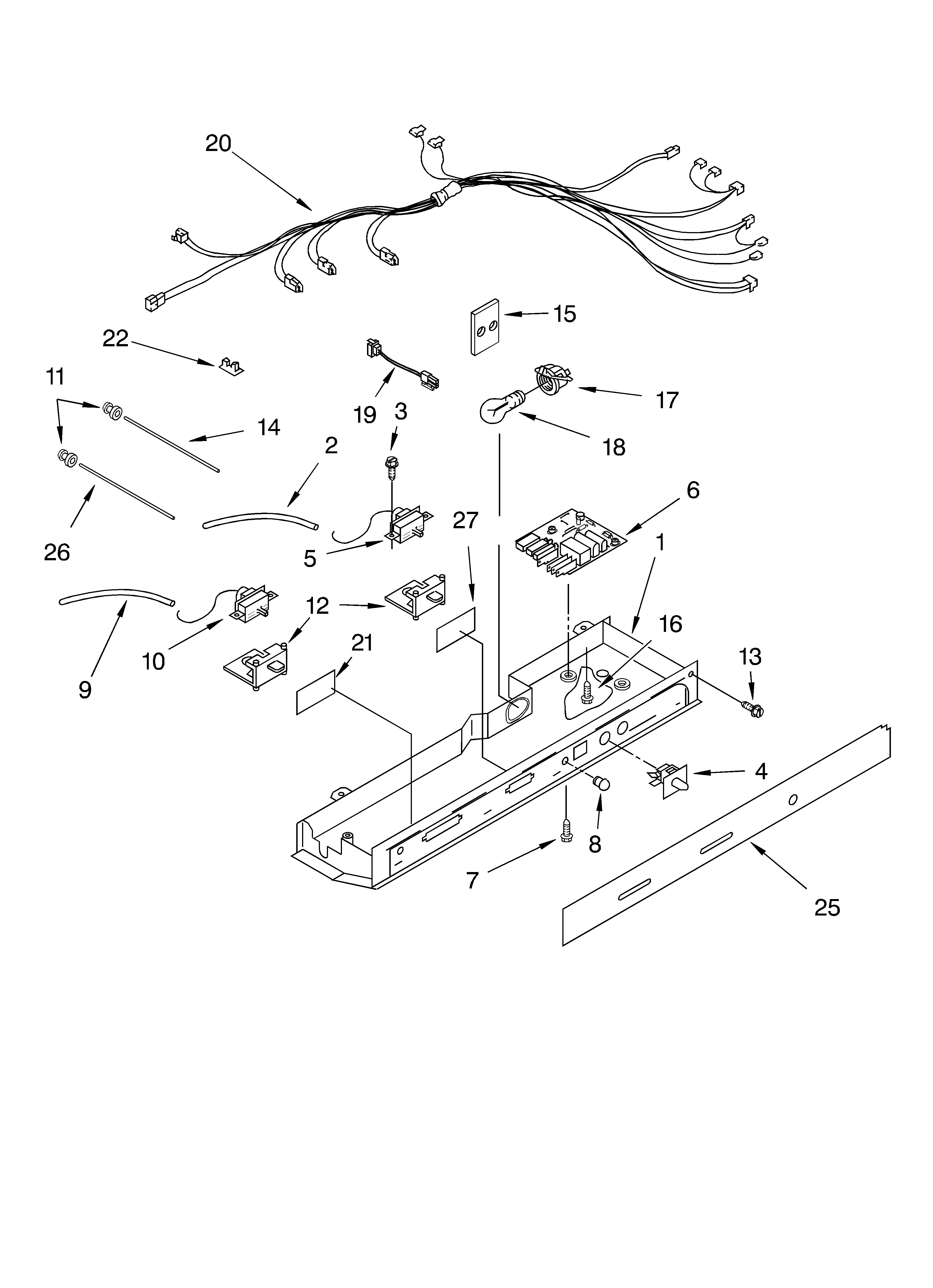 KitchenAid KSRU25FKBL03 control diagram