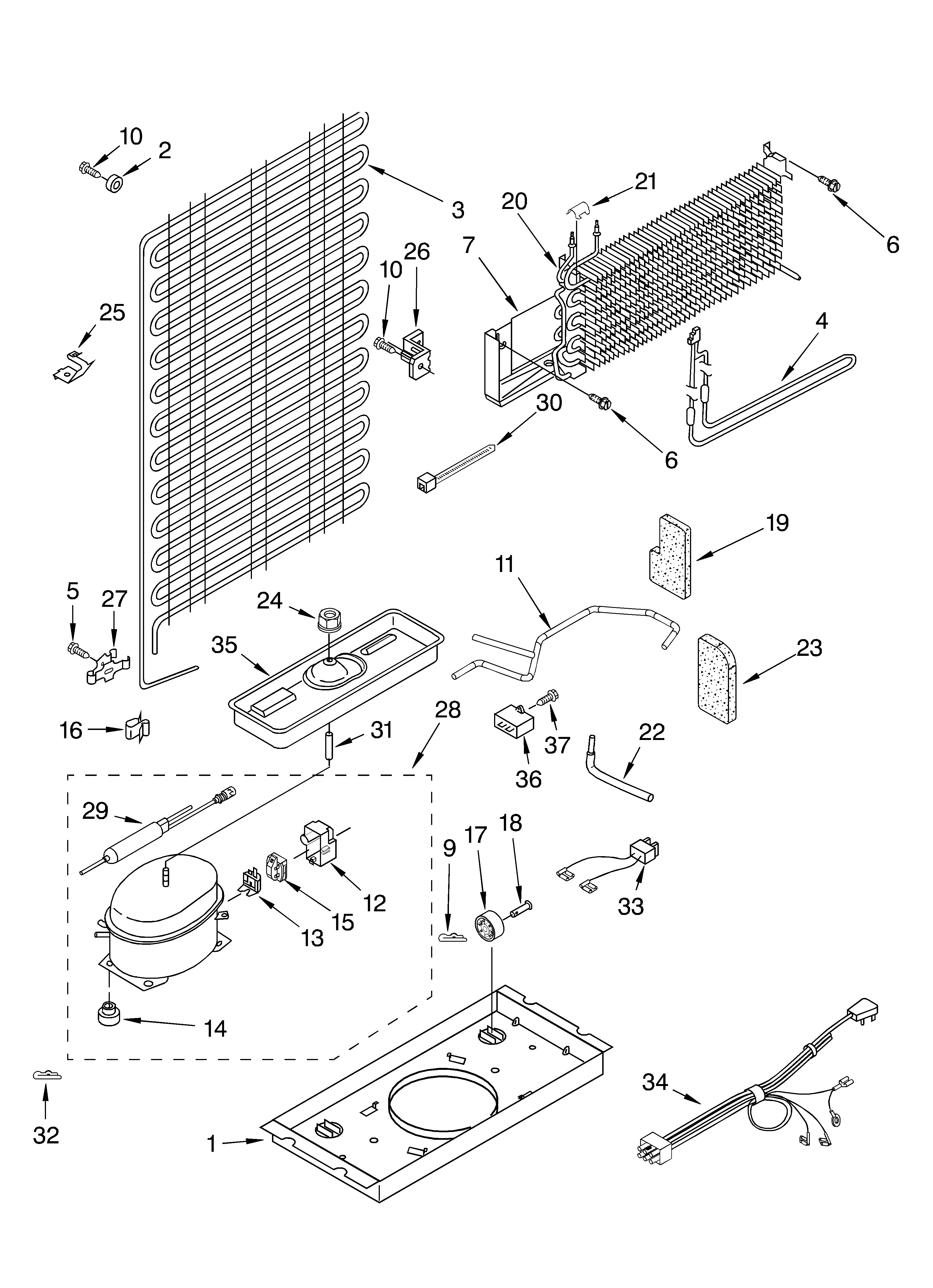 Roper RT14ZKXKZ01 unit diagram