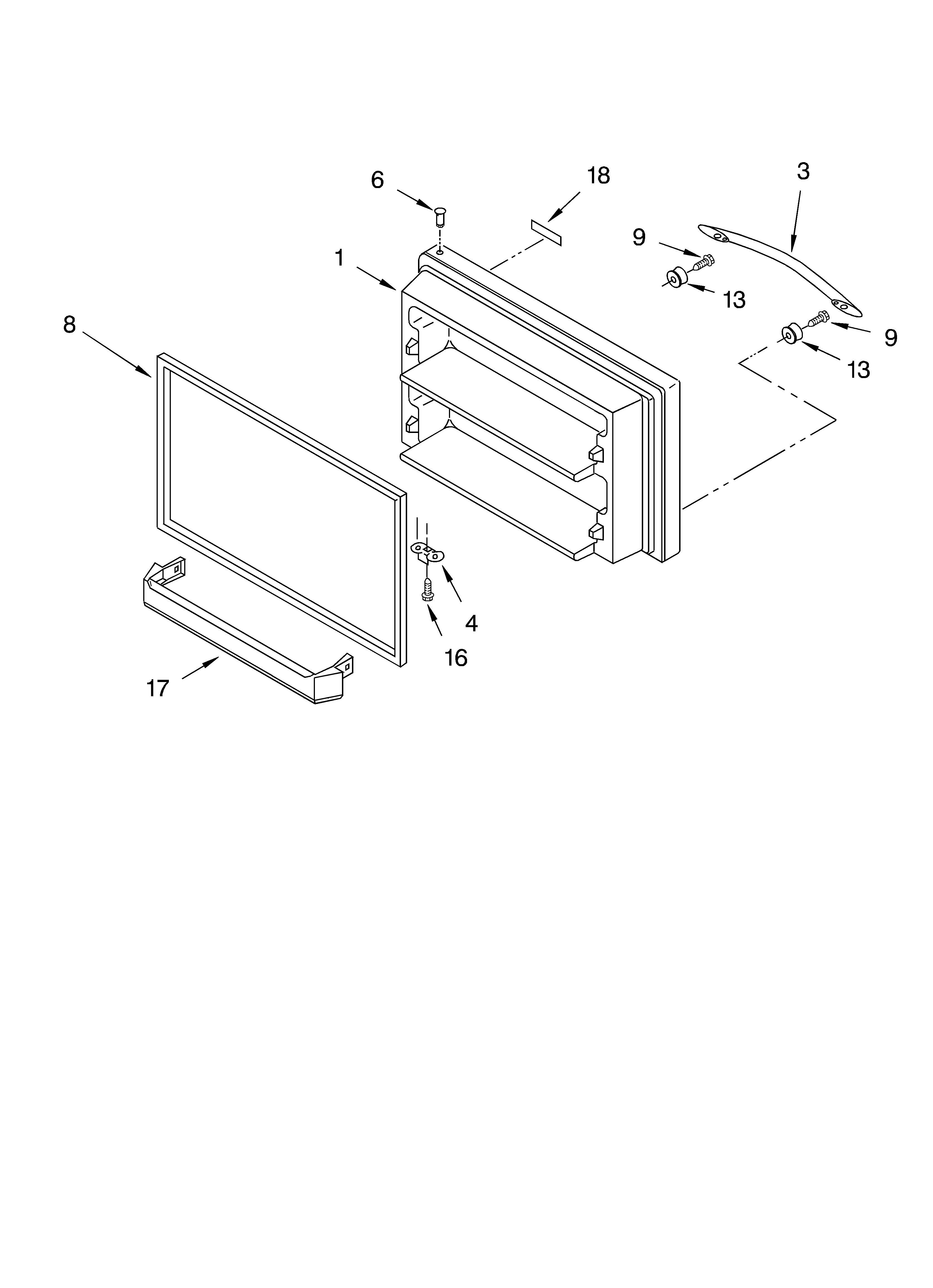 KitchenAid KTLA19ELSS01 freezer door diagram