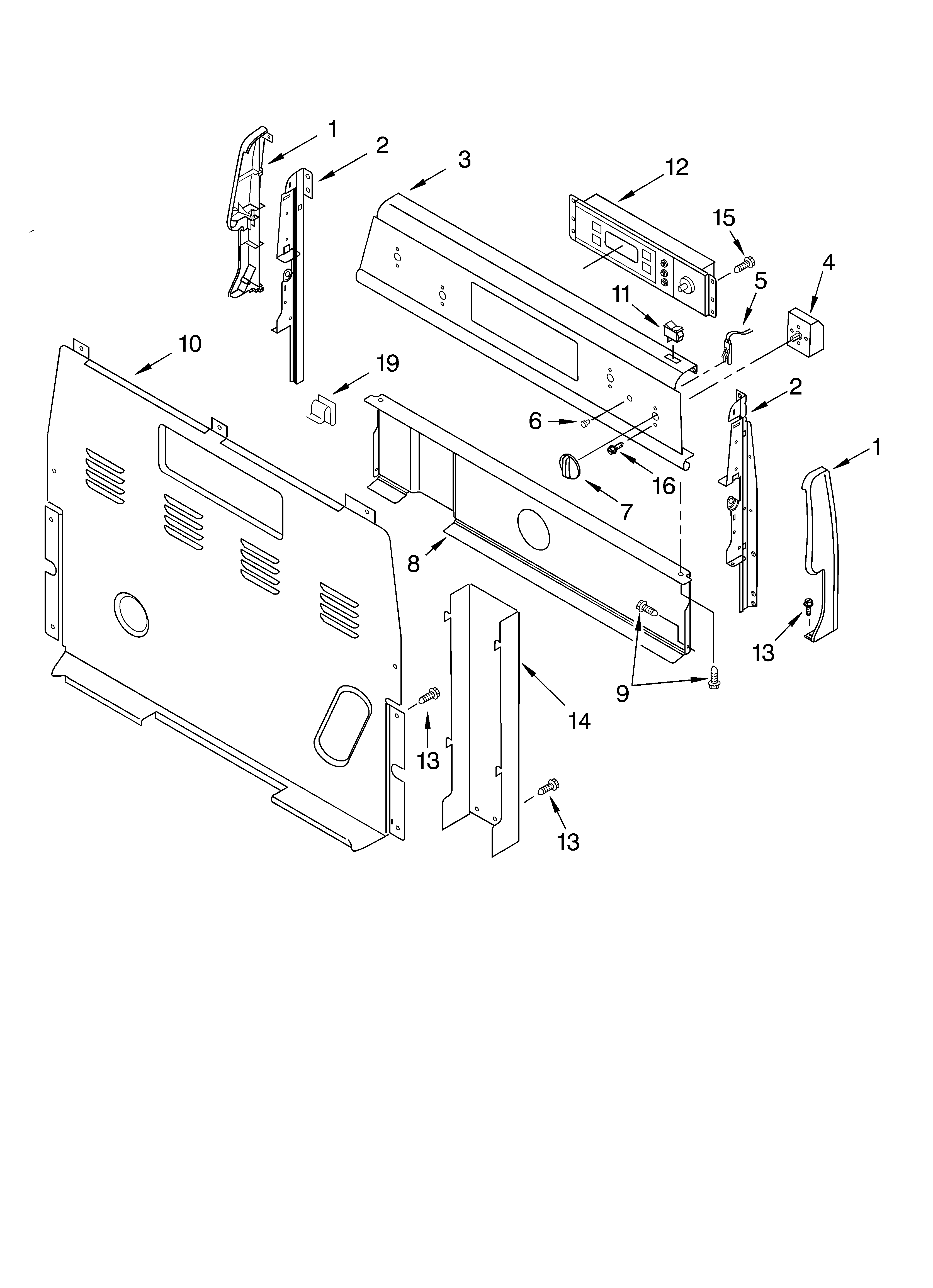 Whirlpool RF196LXKT0 control panel diagram
