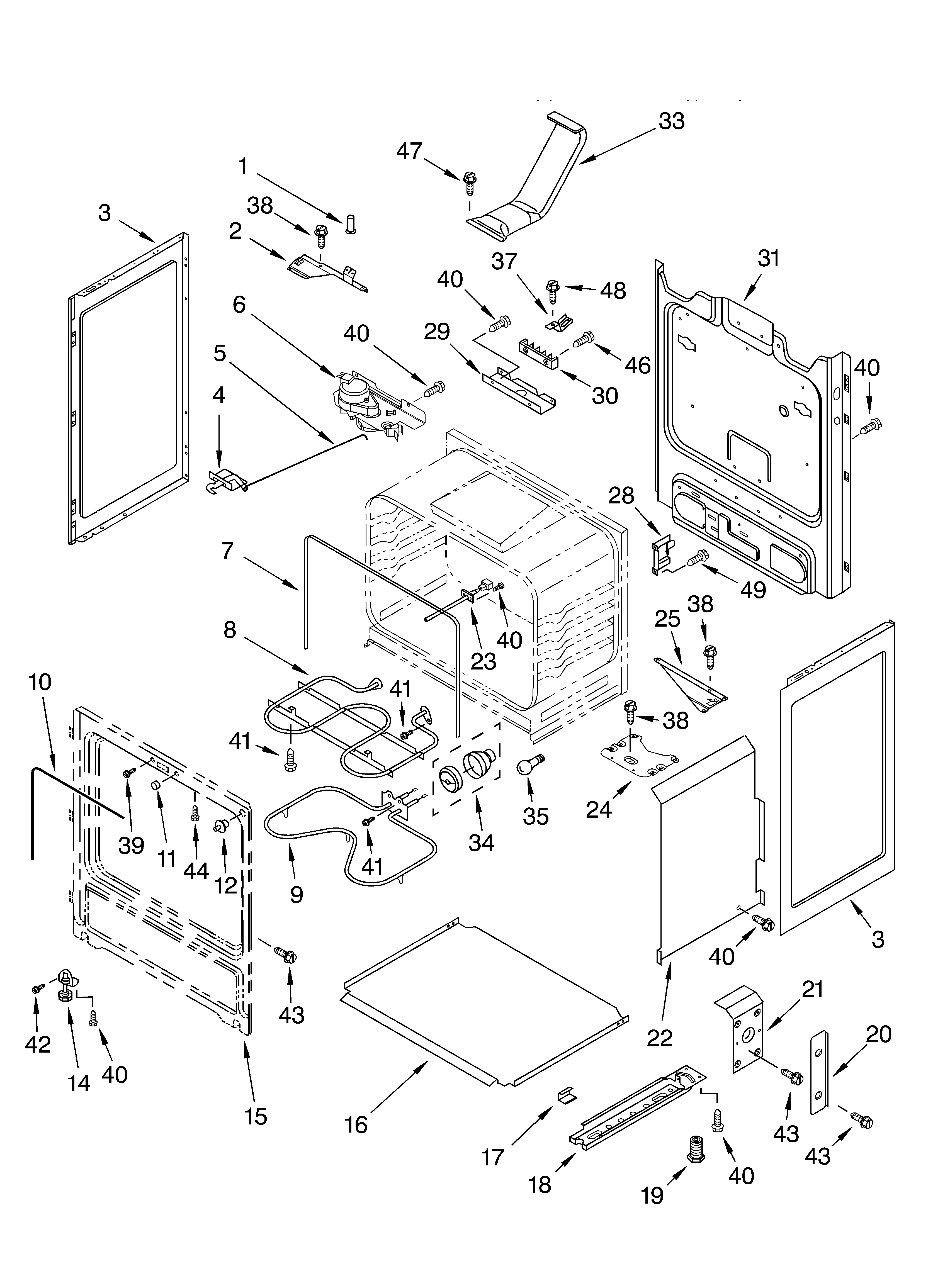 Whirlpool RF196LXKT0 chassis diagram