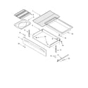 Whirlpool RF196LXKQ0 drawer and broiler diagram