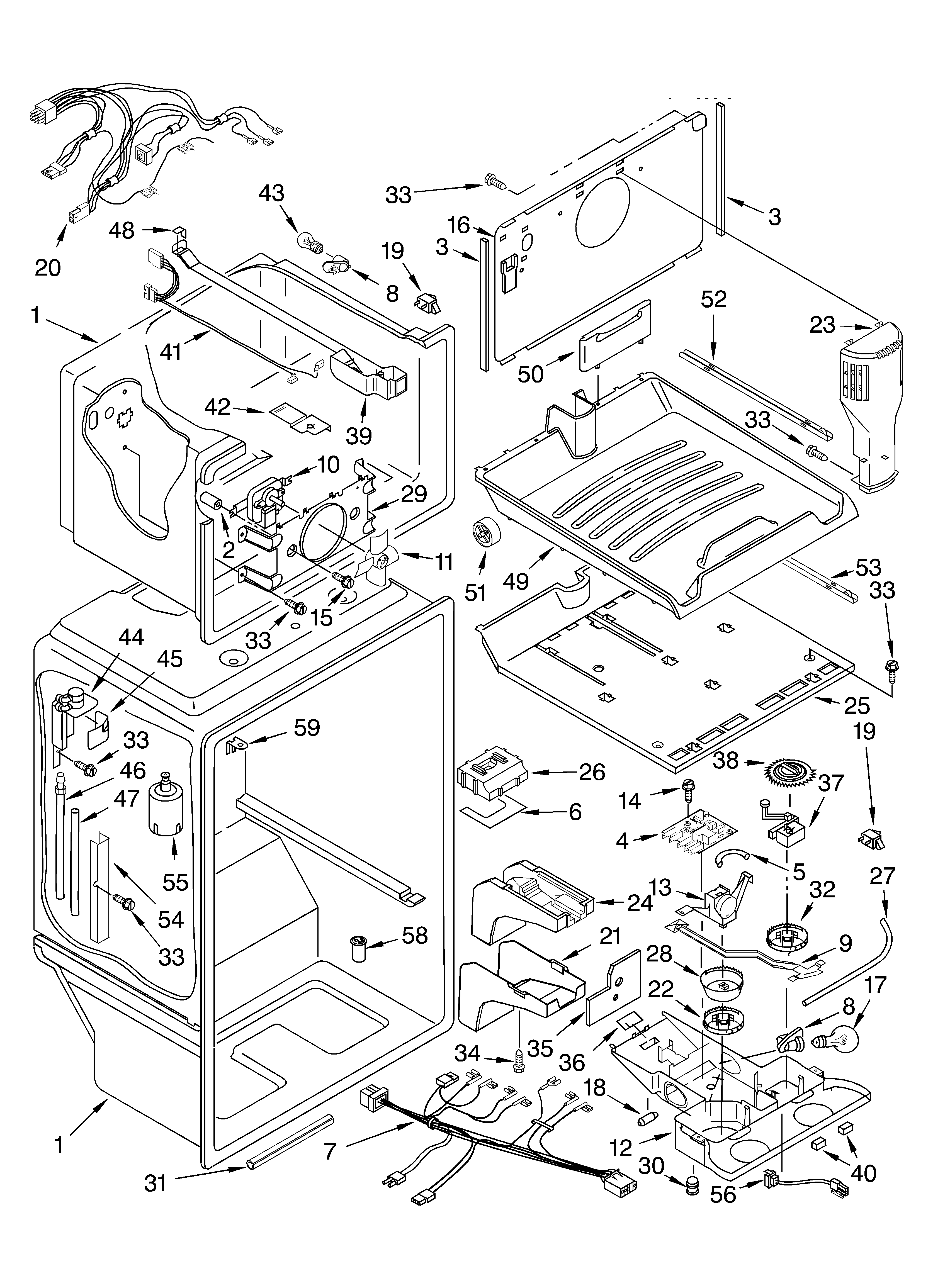 KitchenAid KTRC22ELWH00 liner diagram