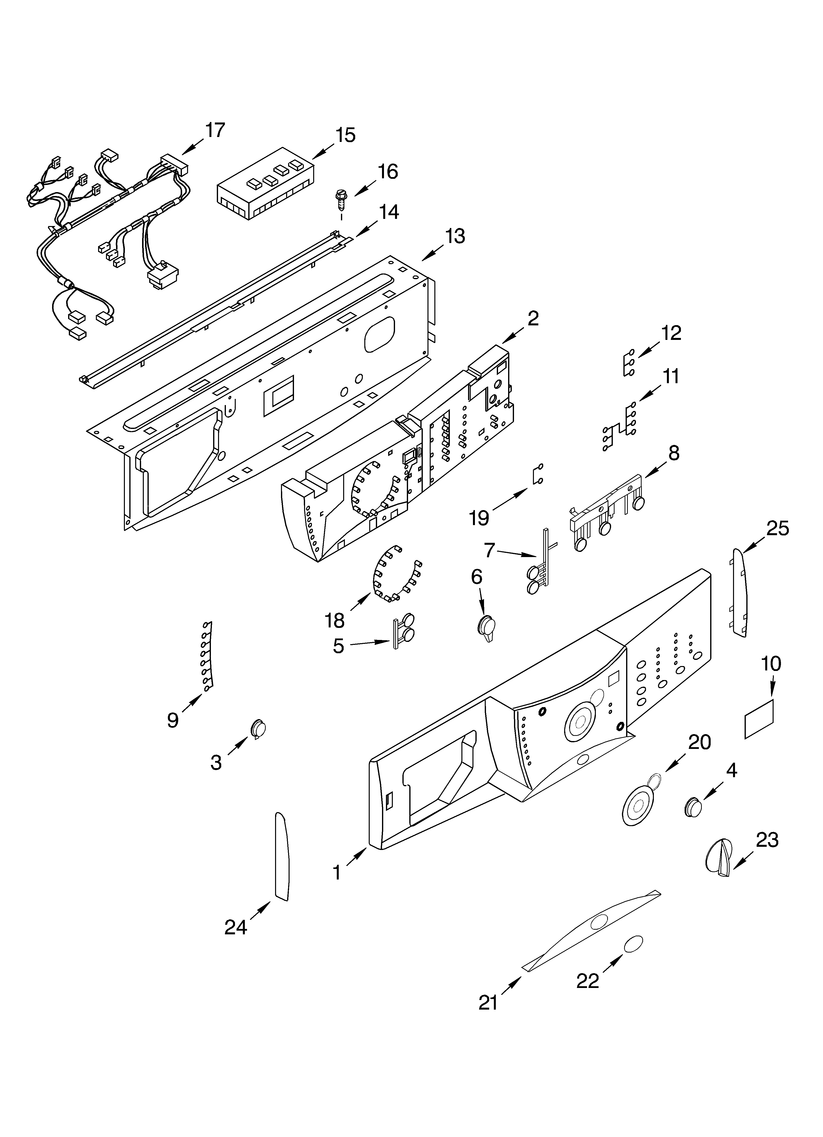 Whirlpool GHW9100LW1 control panel diagram