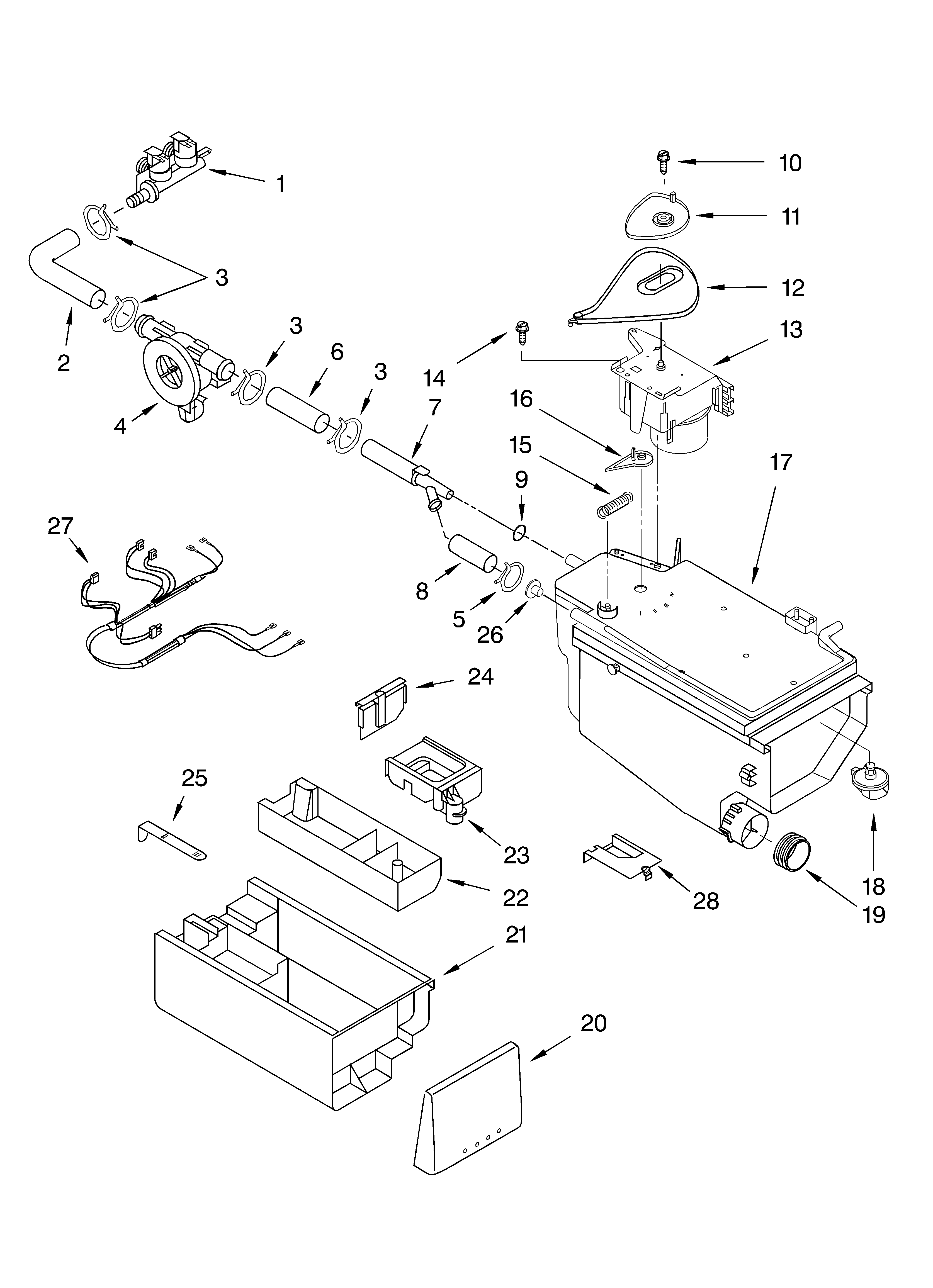 Whirlpool GHW9100LW1 dispenser diagram