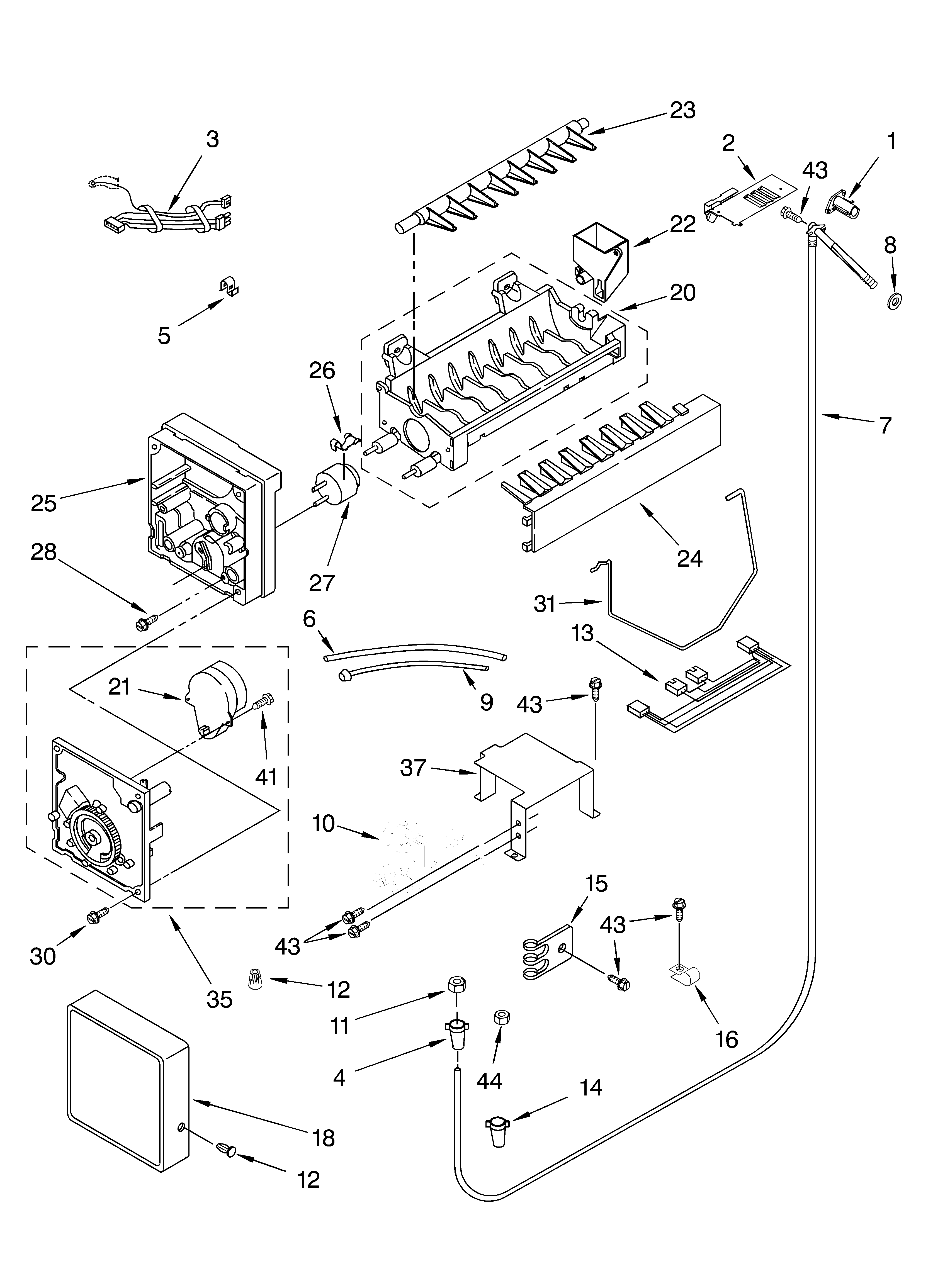 KitchenAid KSSC36QKS01 icemaker diagram
