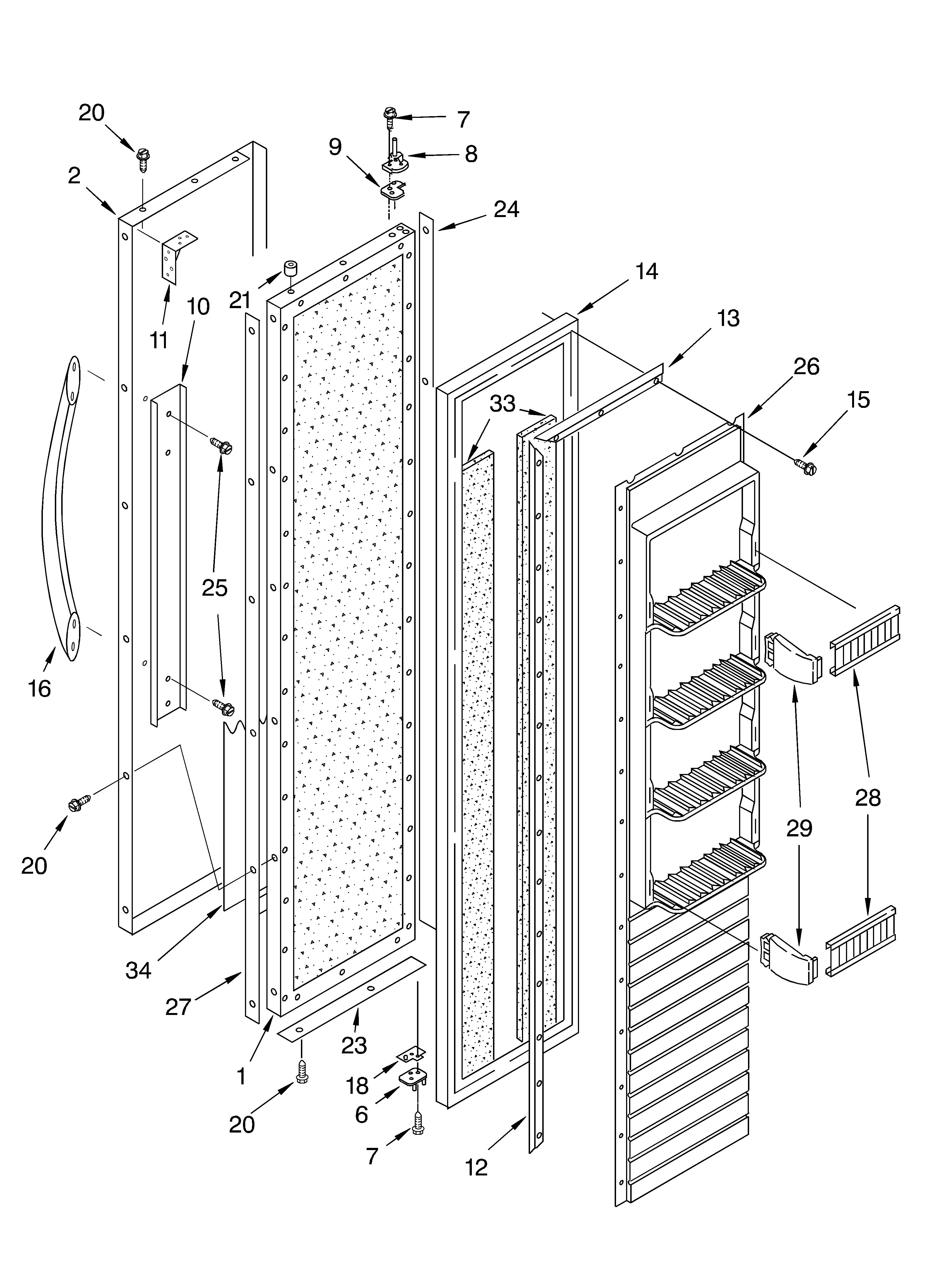 KitchenAid KSSC42FKS01 freezer door diagram