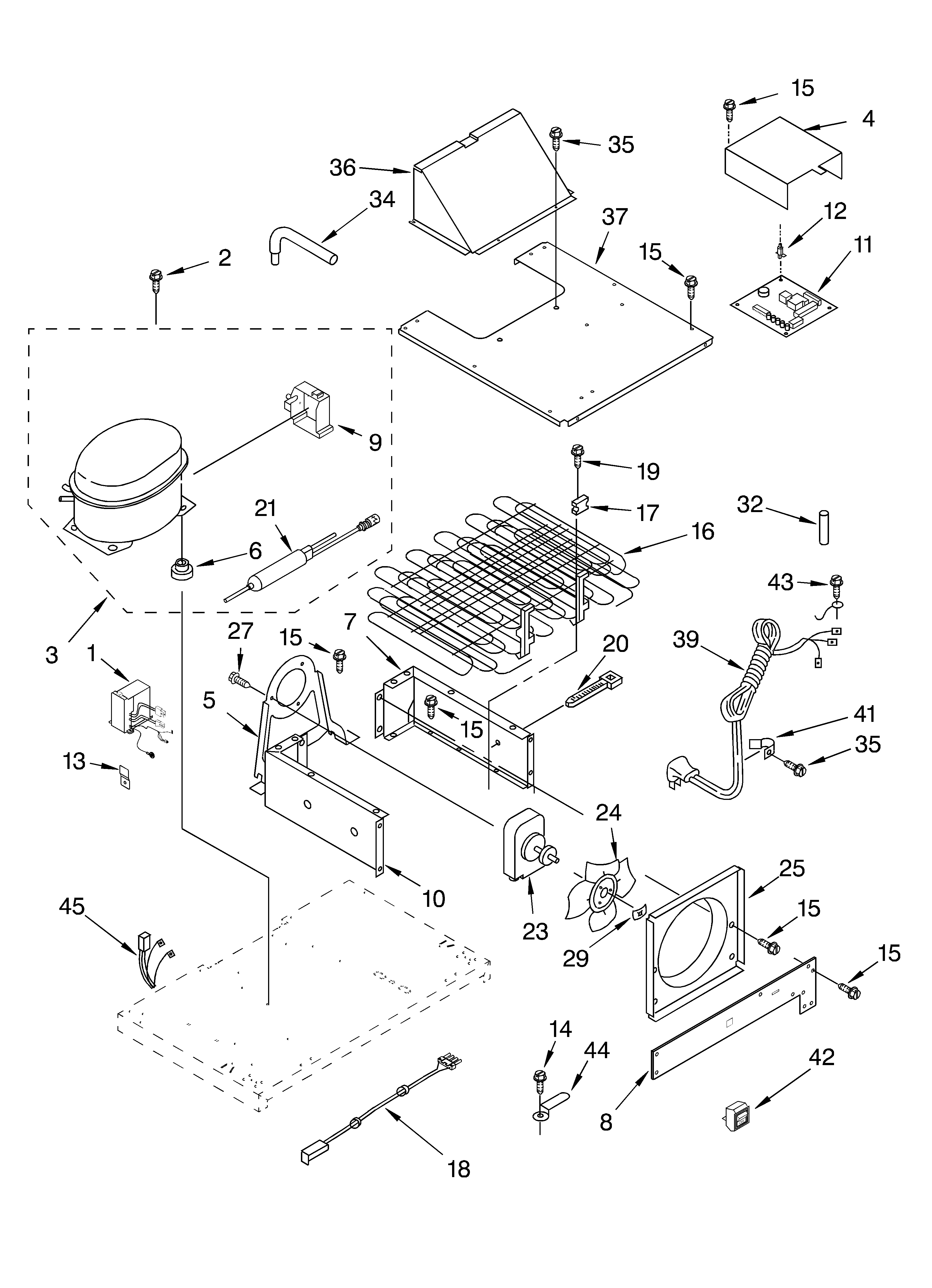 KitchenAid KSSC42FKS01 upper unit diagram