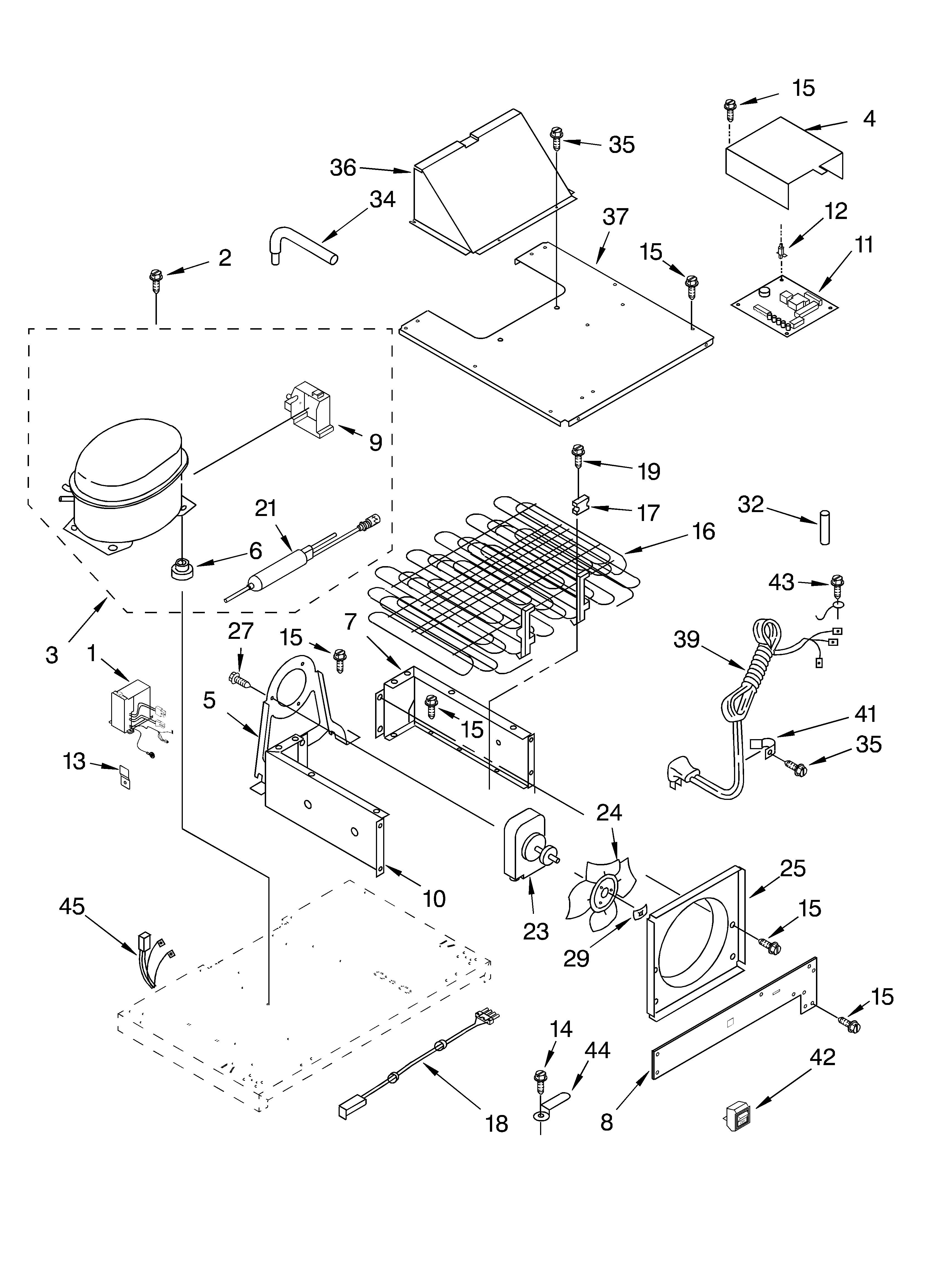 KitchenAid KSSC42QKS01 upper unit diagram