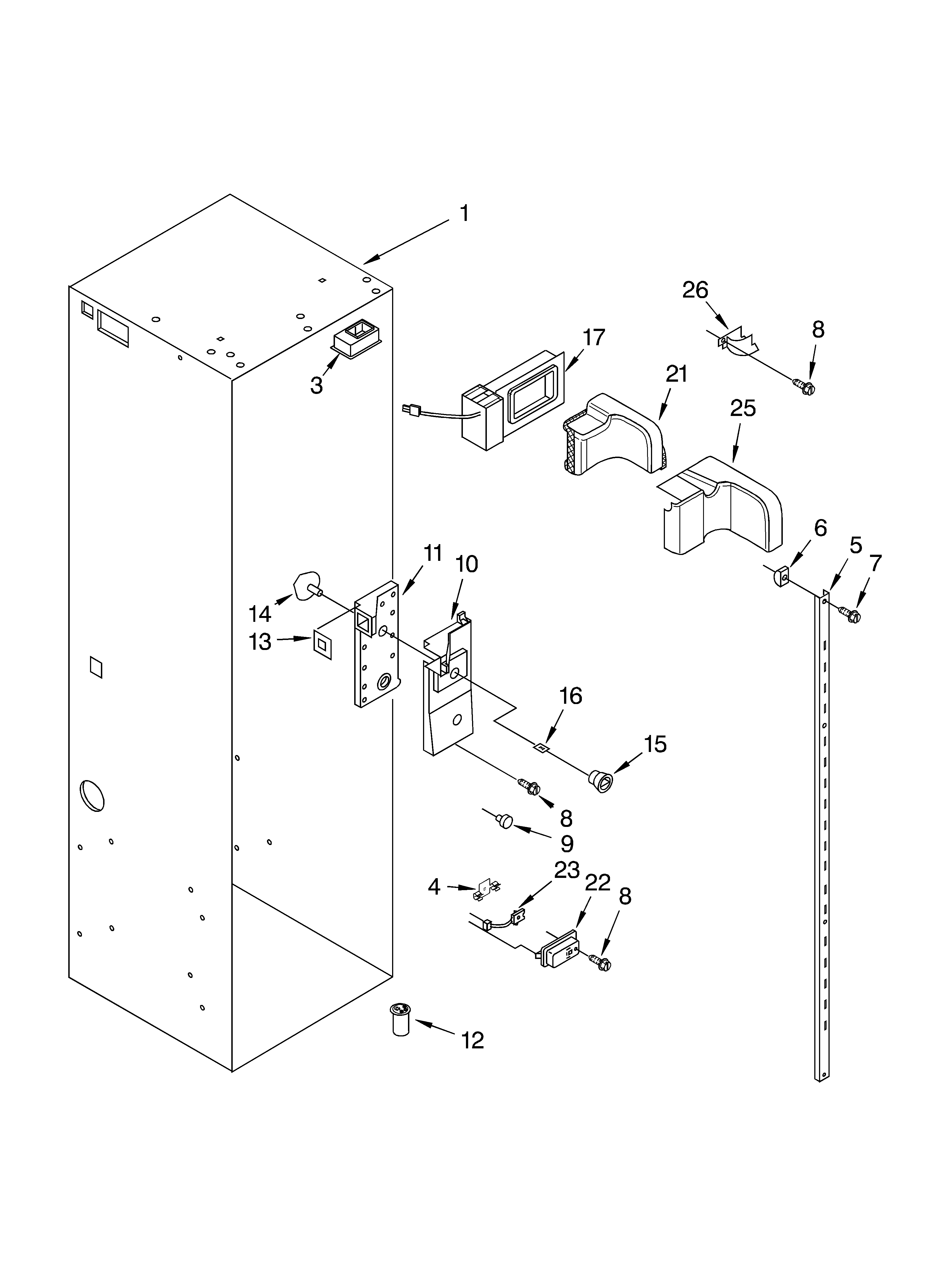 KitchenAid KSSC48FKB01 refrigerator liner diagram
