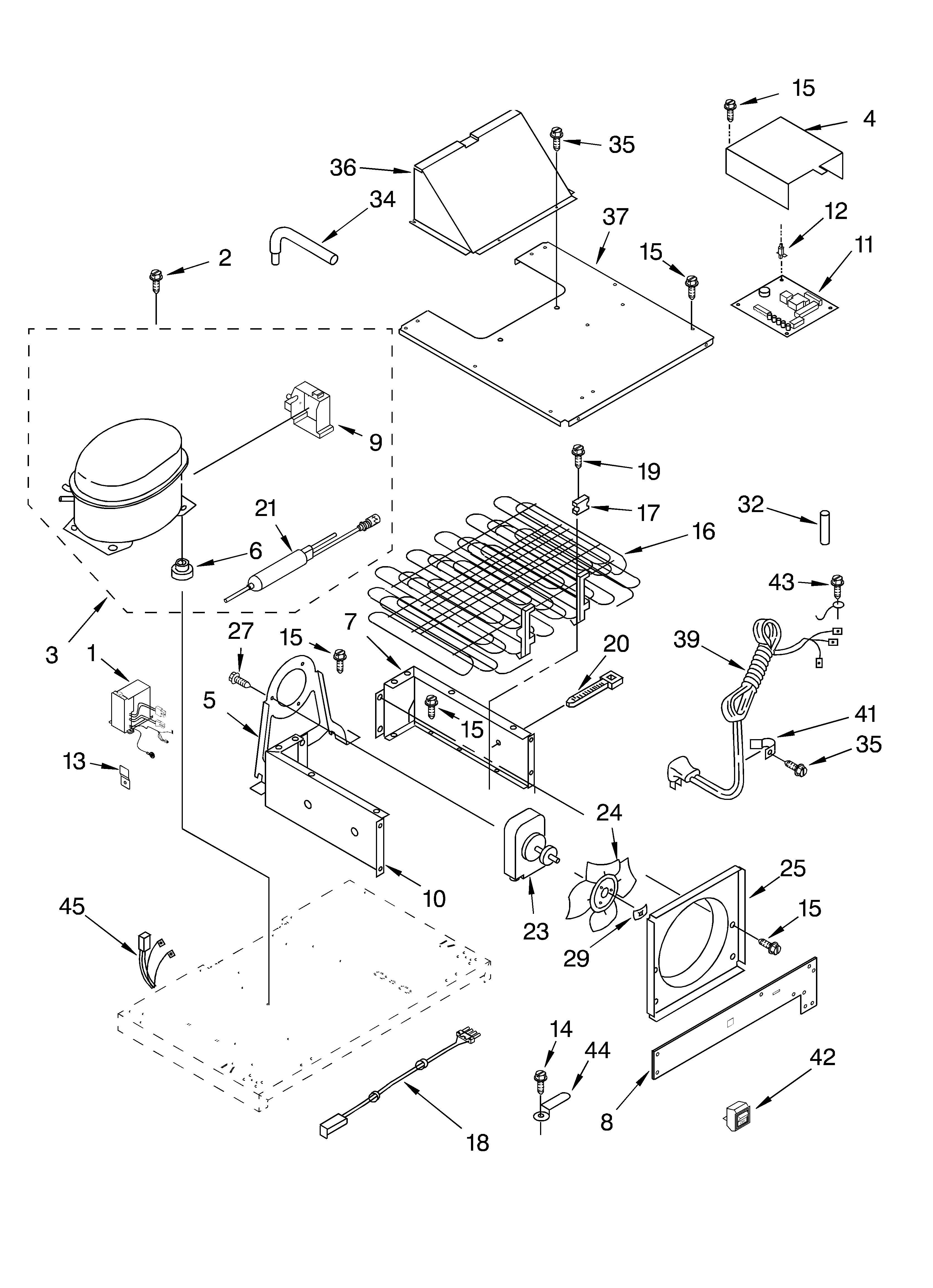 KitchenAid KSSC48FKB01 upper unit diagram