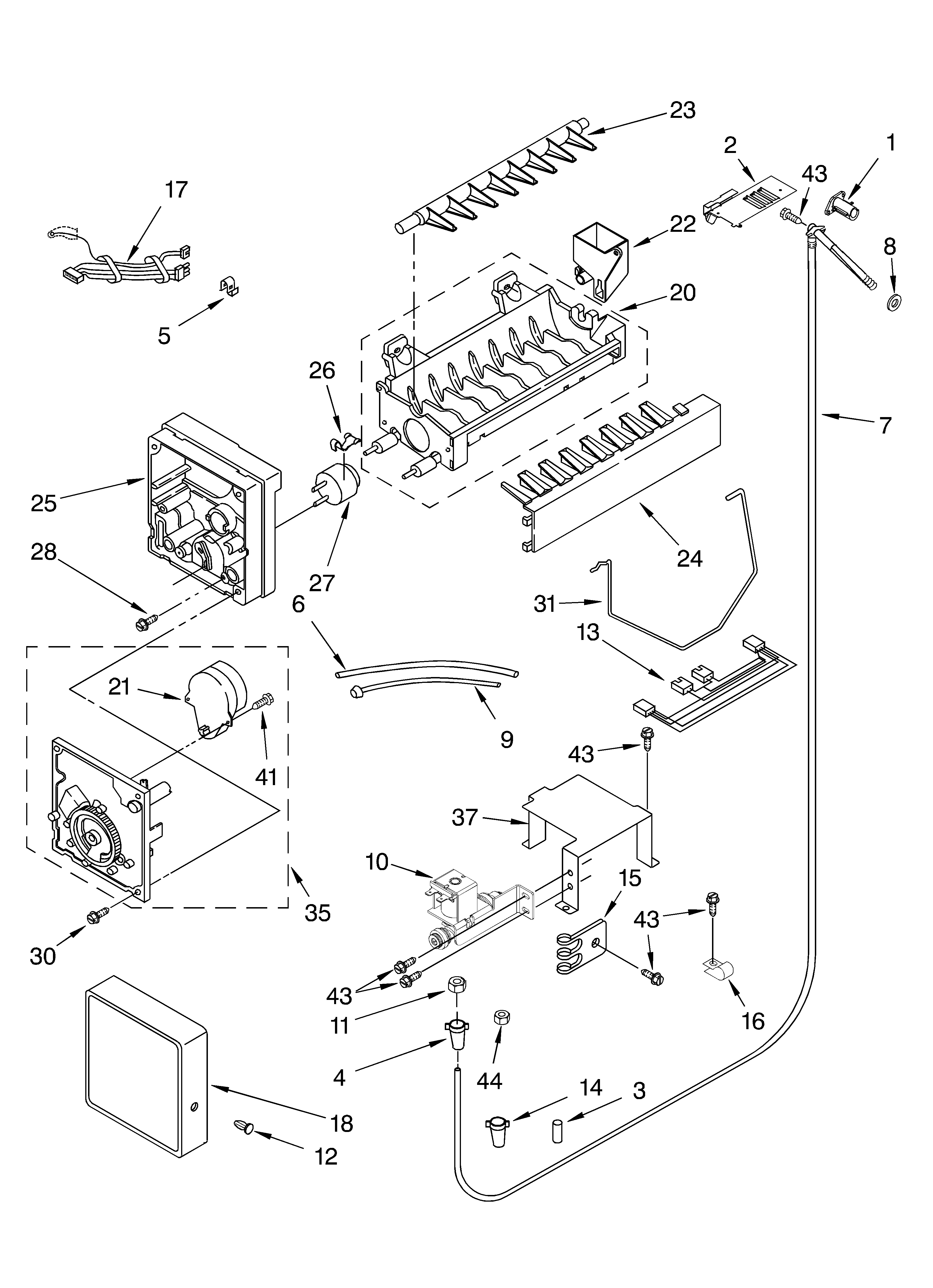 KitchenAid KSSC48FKB01 icemaker diagram