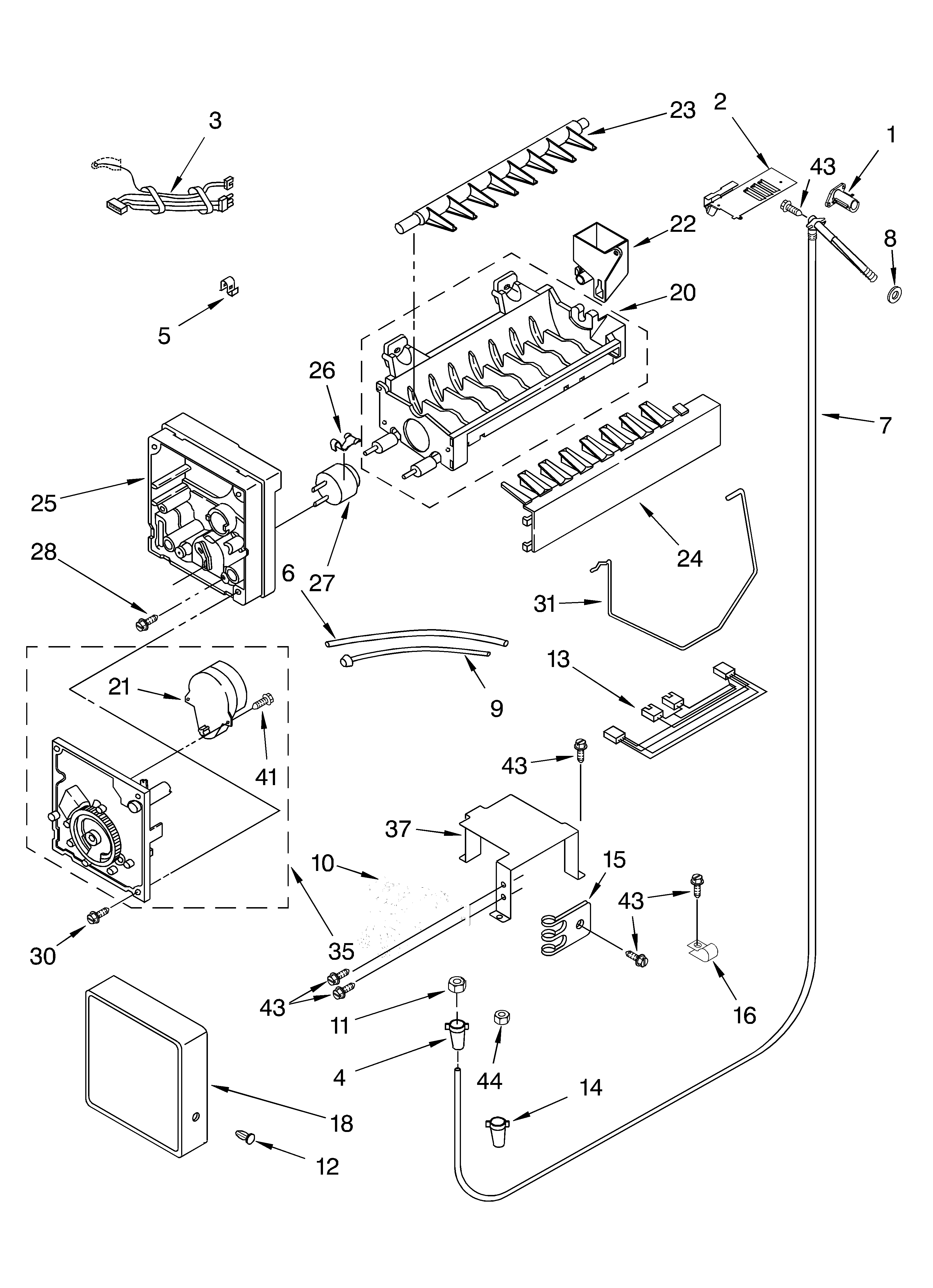 KitchenAid KSSC48QKS01 icemaker diagram