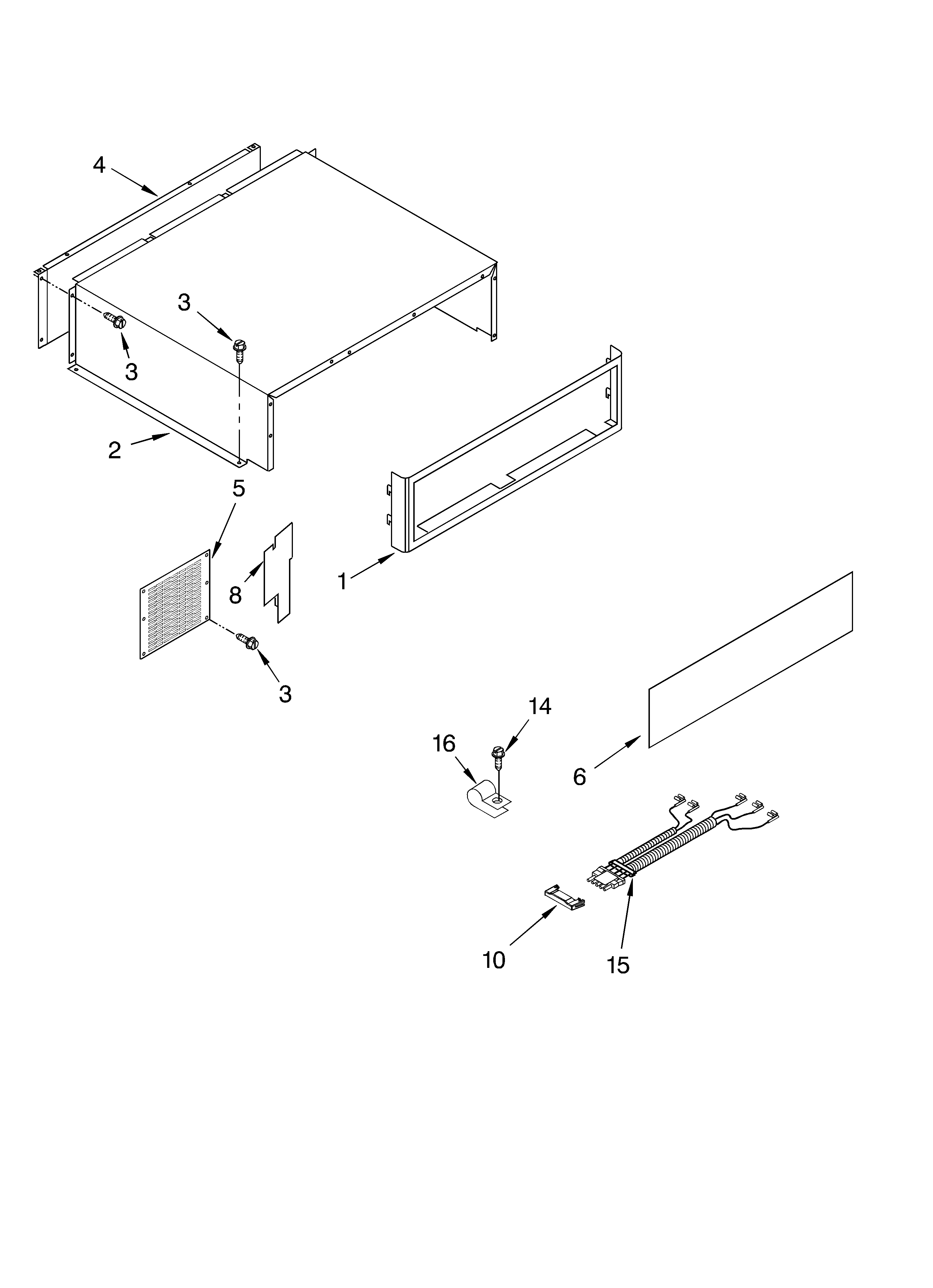 KitchenAid KSSP36QKS01 top grille and unit cover diagram