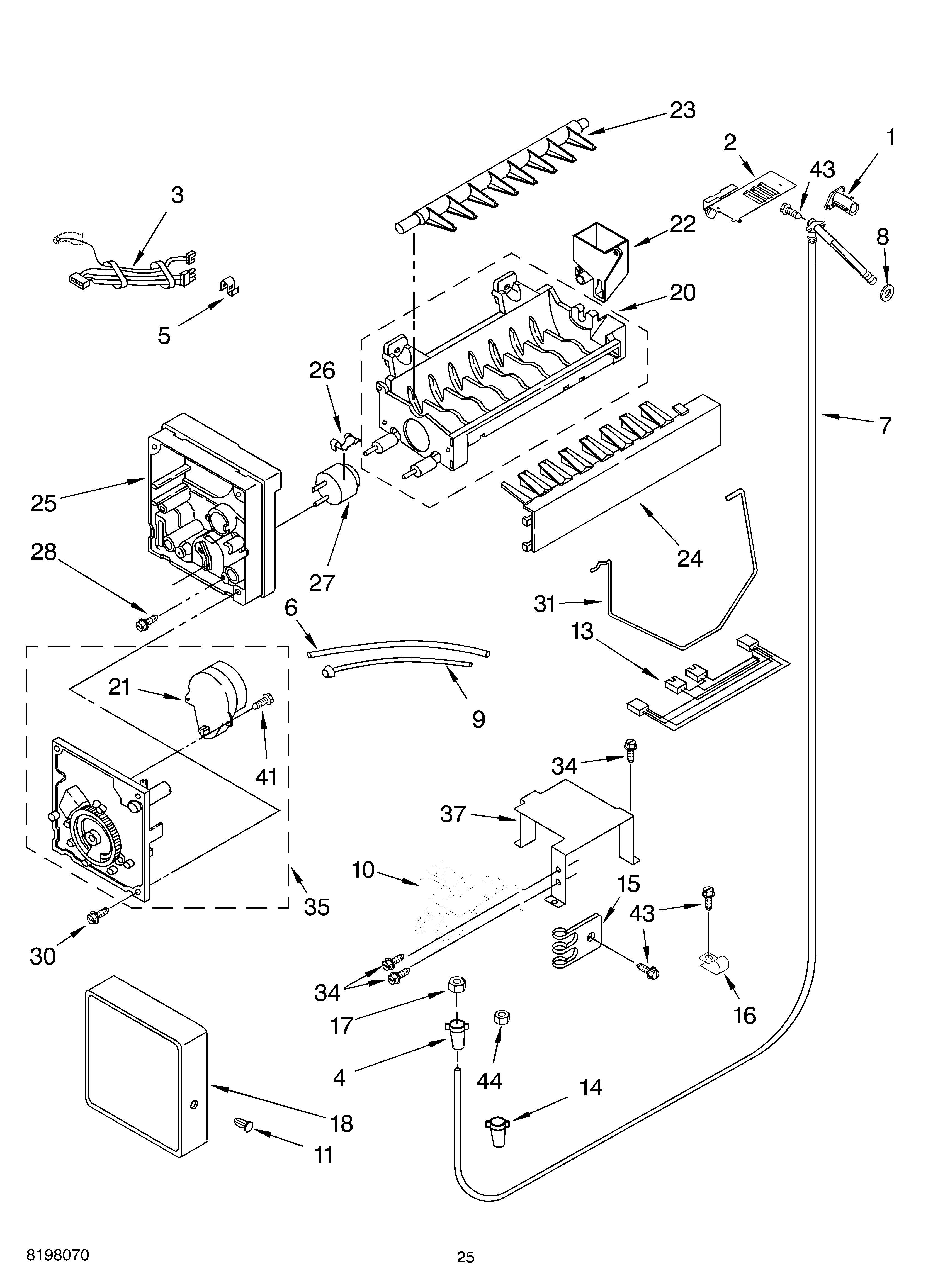 KitchenAid KSSP36QKS01 icemaker diagram