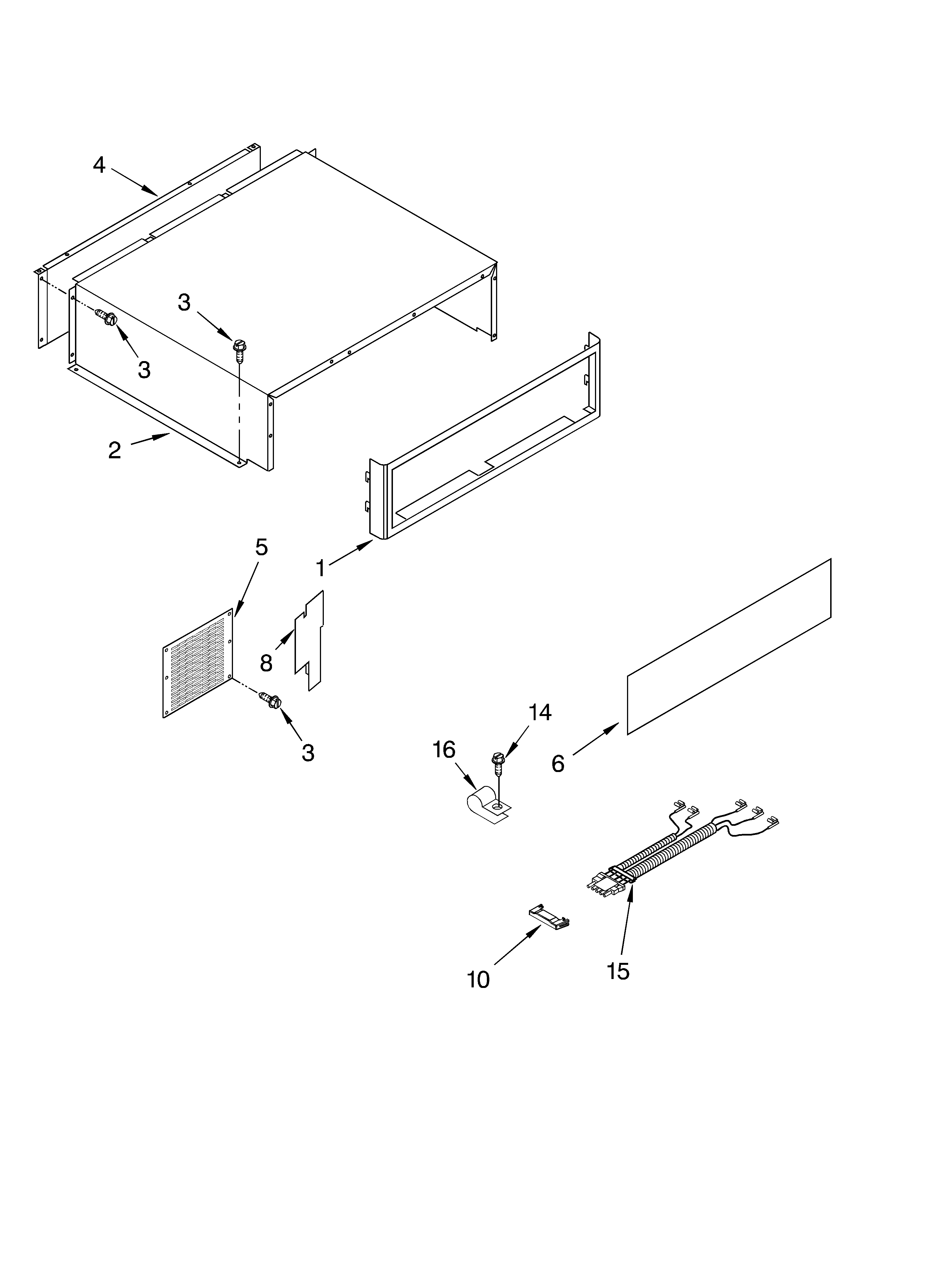 KitchenAid KSSP48QKS01 top grille and unit cover diagram
