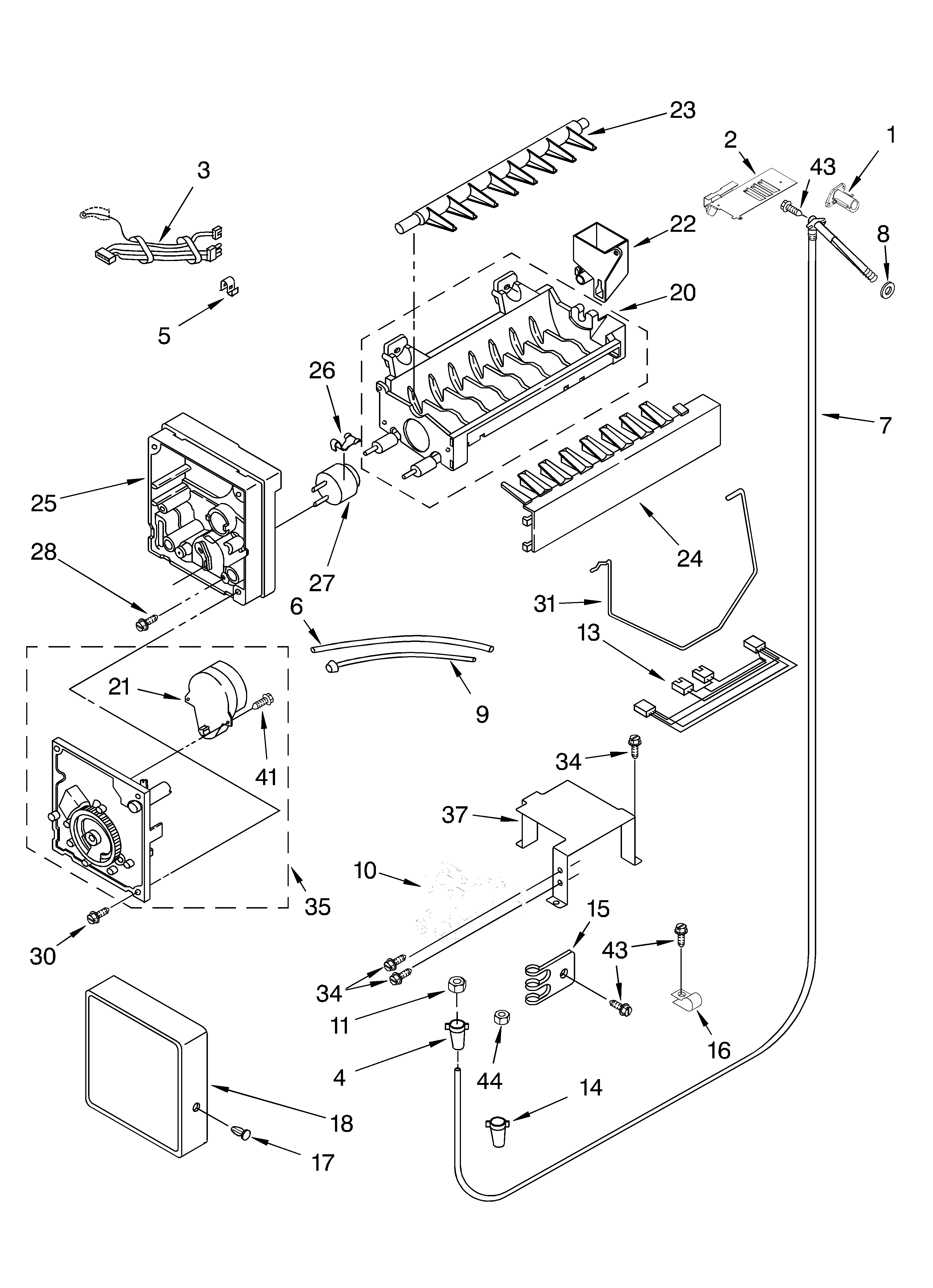 KitchenAid KSSP48QKS01 icemaker diagram