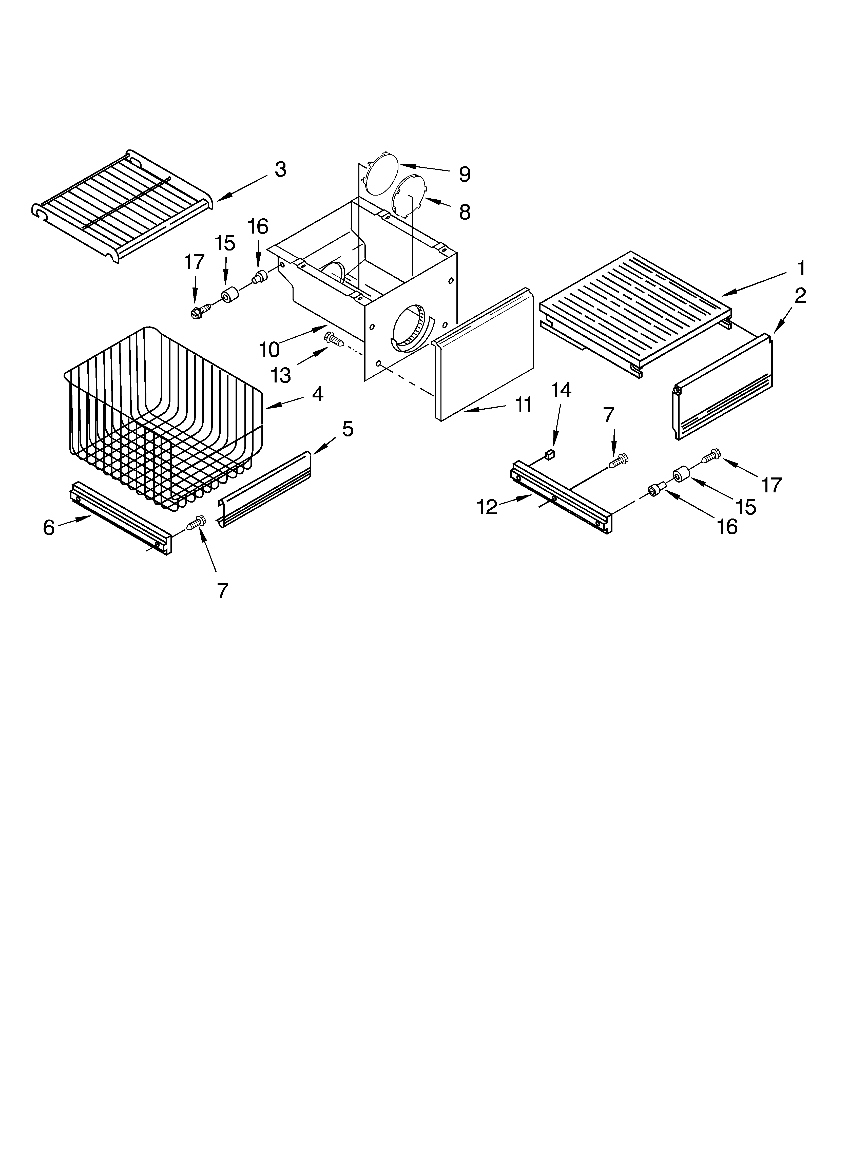 KitchenAid KSSS36FKT01 freezer shelf diagram