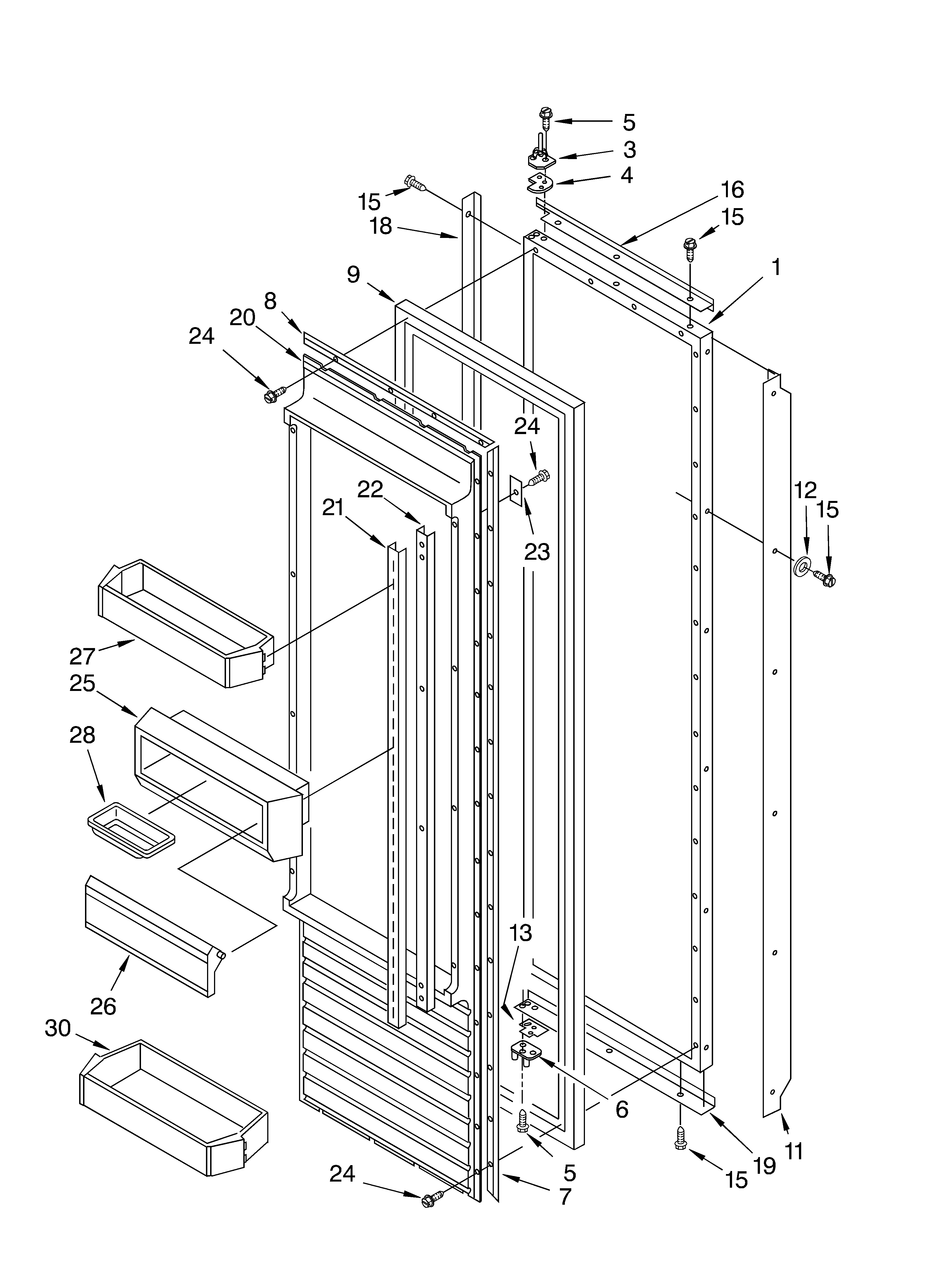 KitchenAid KSSS36FKT01 refrigerator door diagram