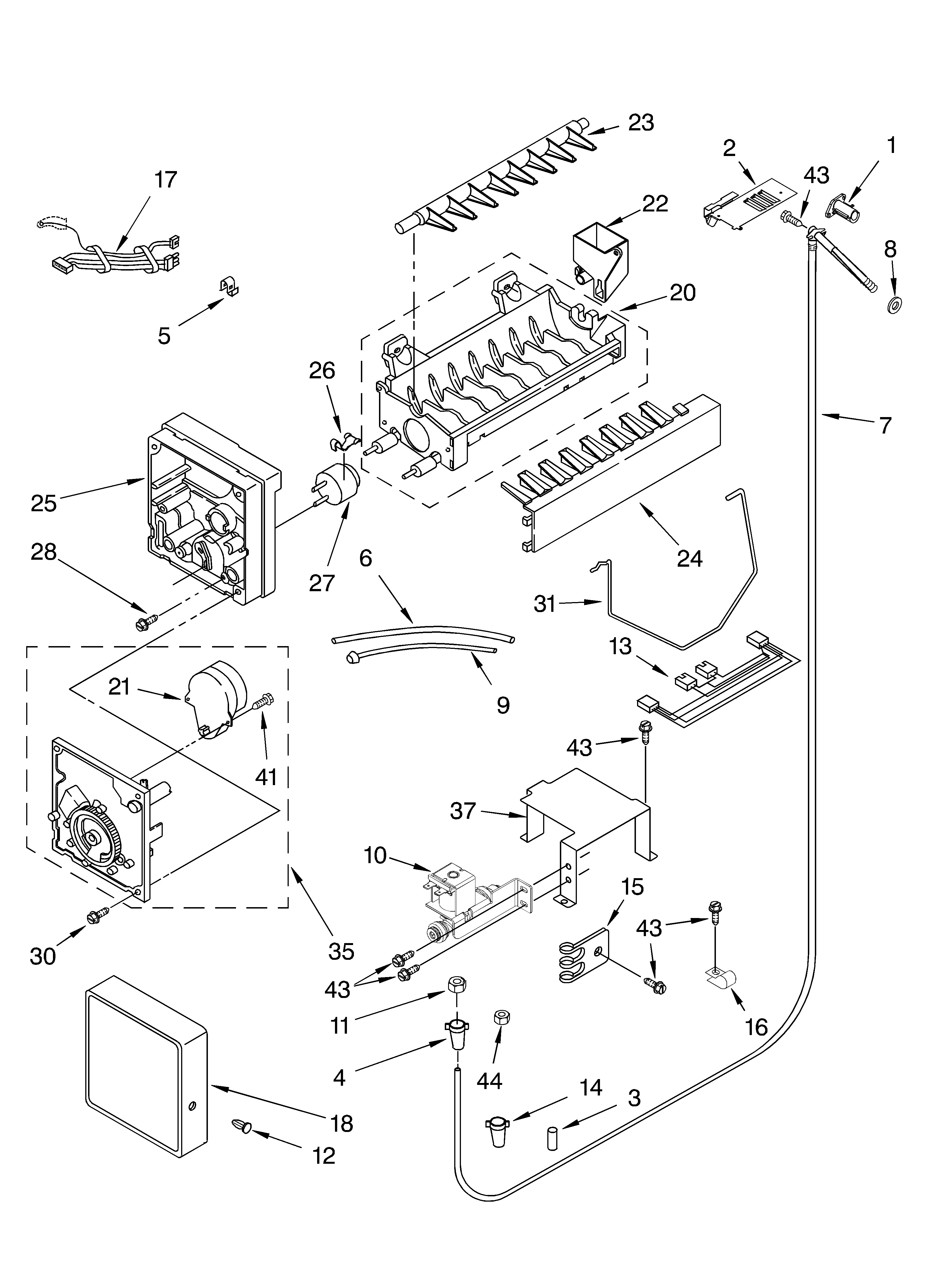 KitchenAid KSSS42FKX01 icemaker diagram