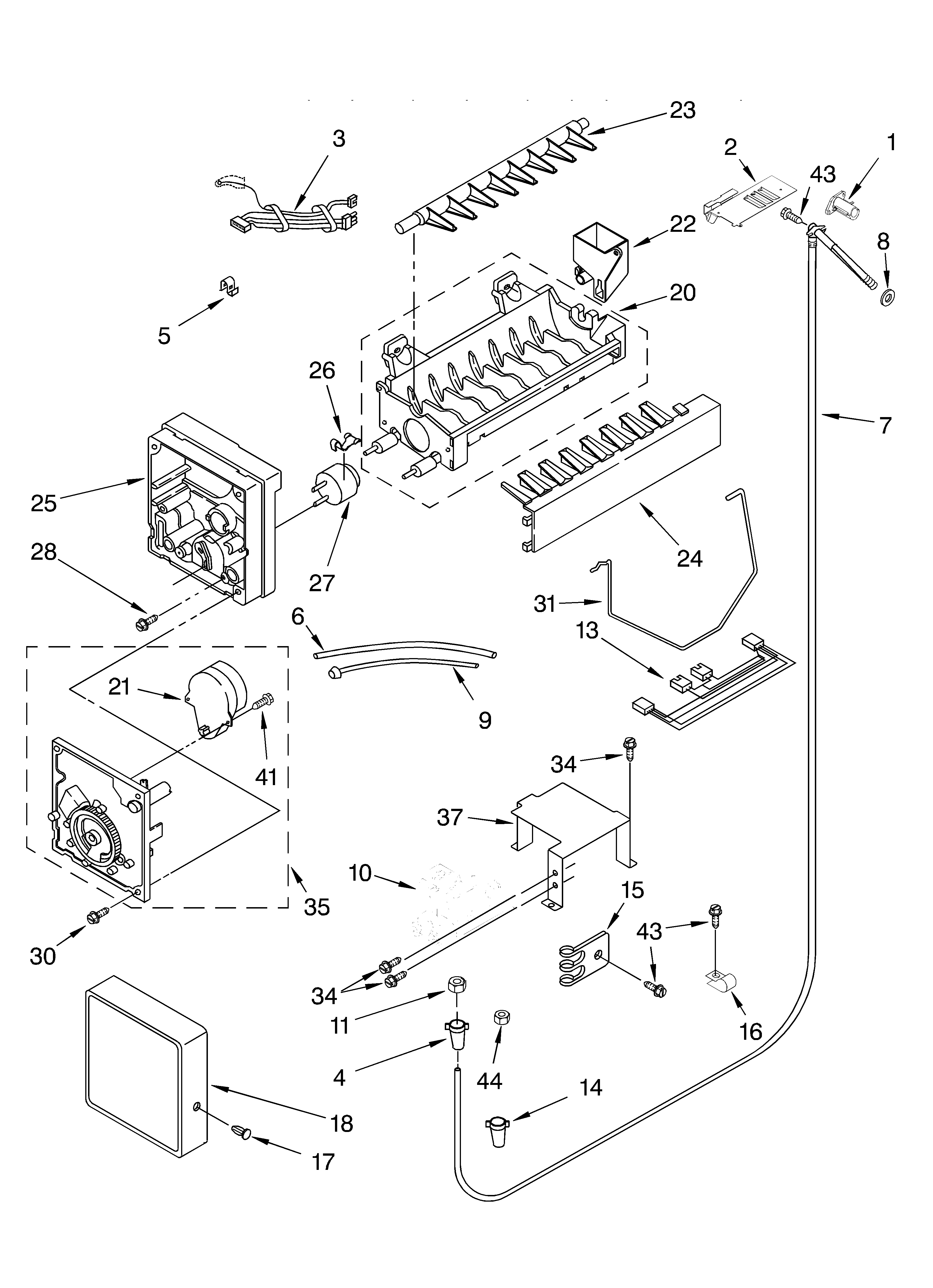 KitchenAid KSSS42QKX01 icemaker diagram