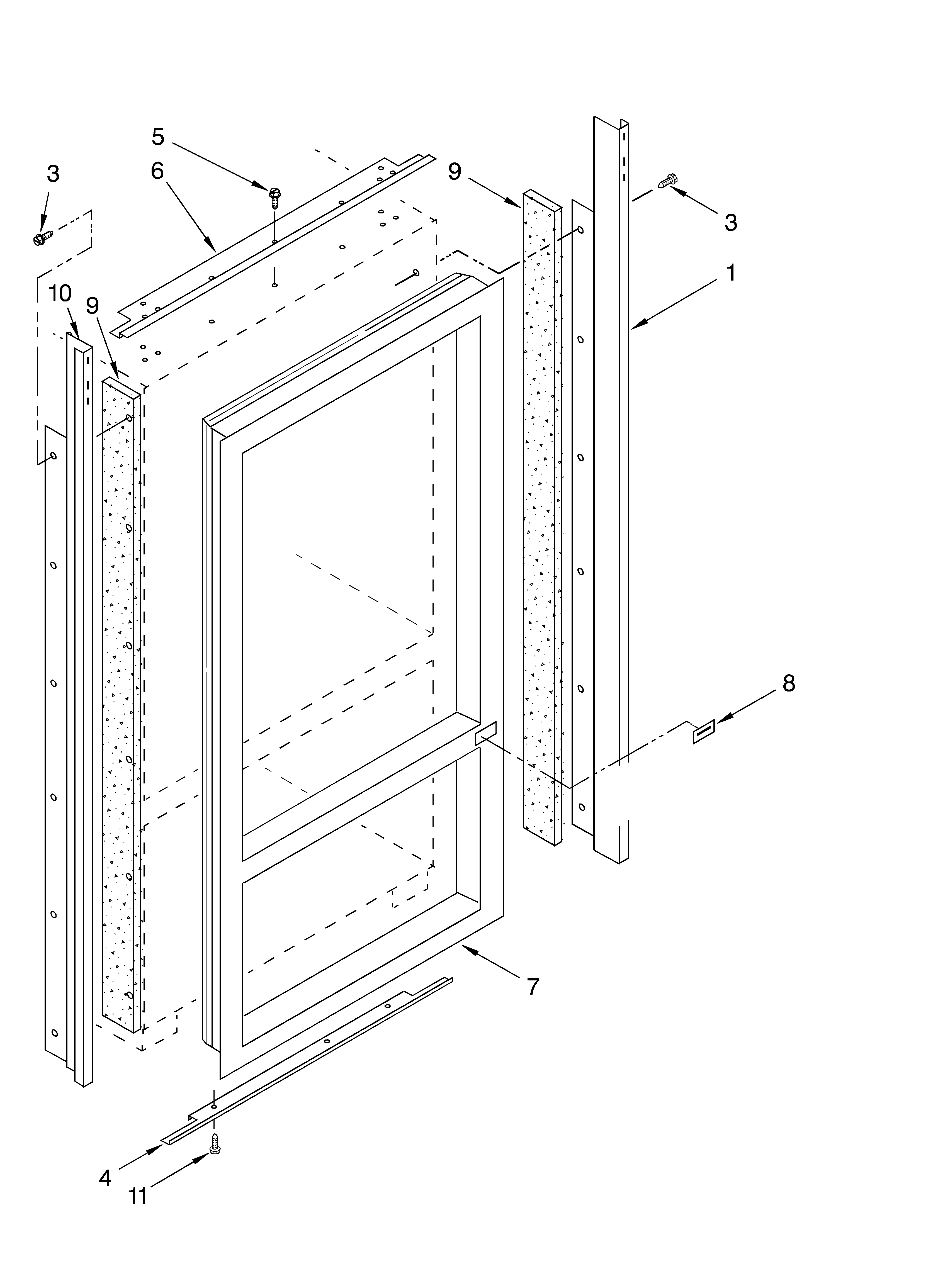 KitchenAid KBRC36FKS01 cabinet and breaker trim diagram