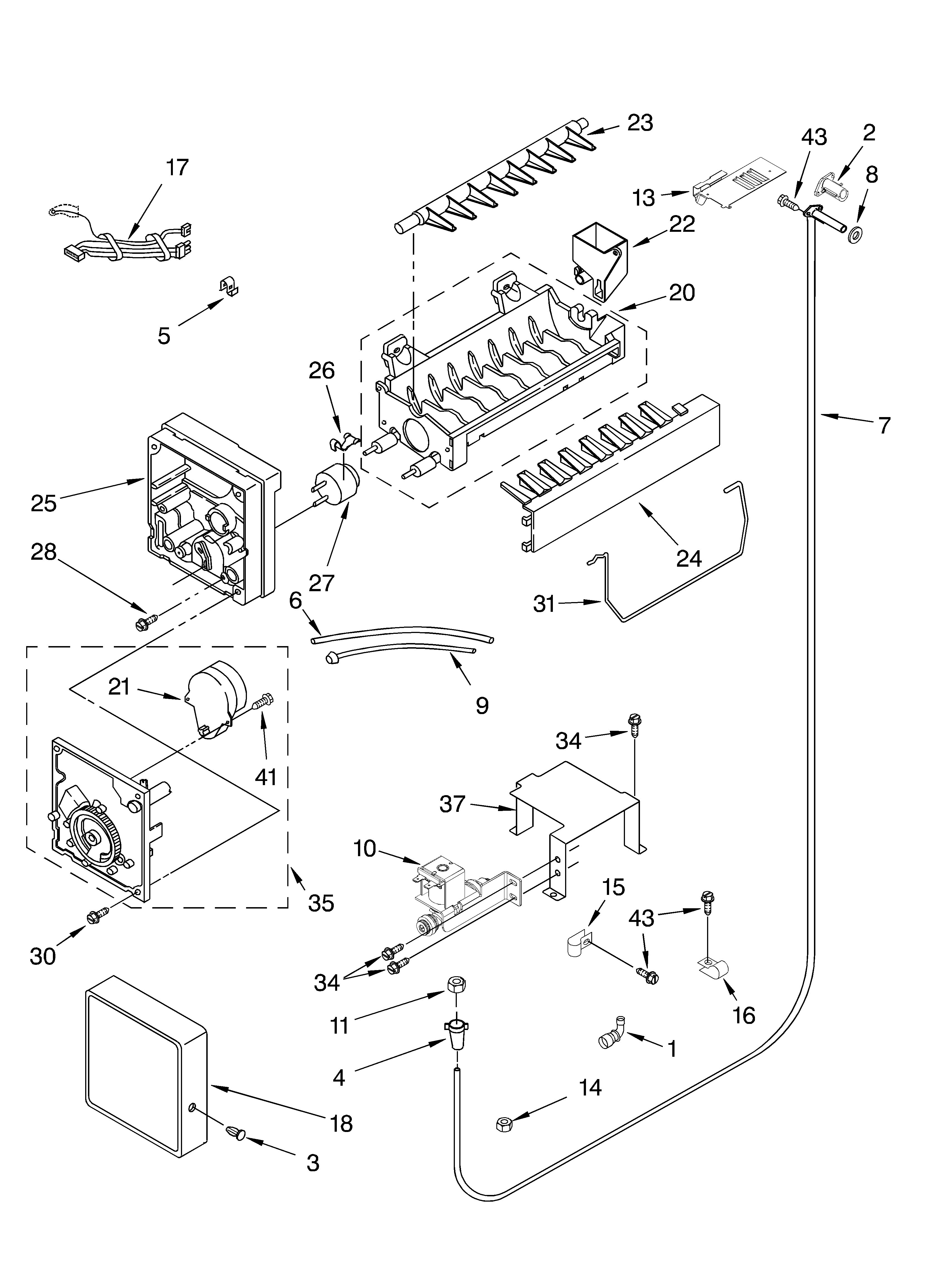 KitchenAid KBRC36FKS01 icemaker diagram
