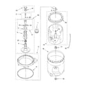 Whirlpool GSQ9631LL0 agitator, basket and tub diagram