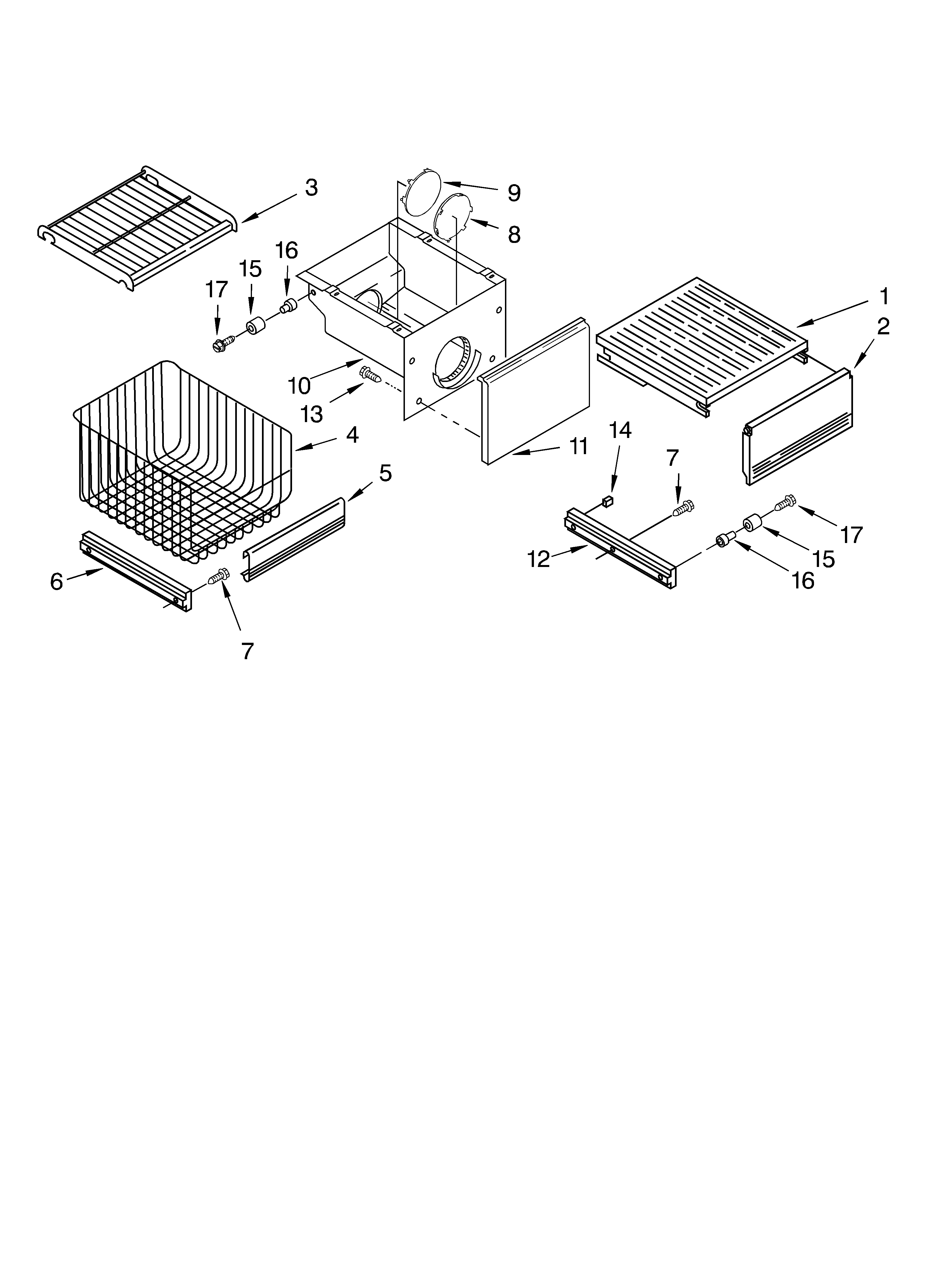 KitchenAid KSSS48FKT01 freezer shelf diagram