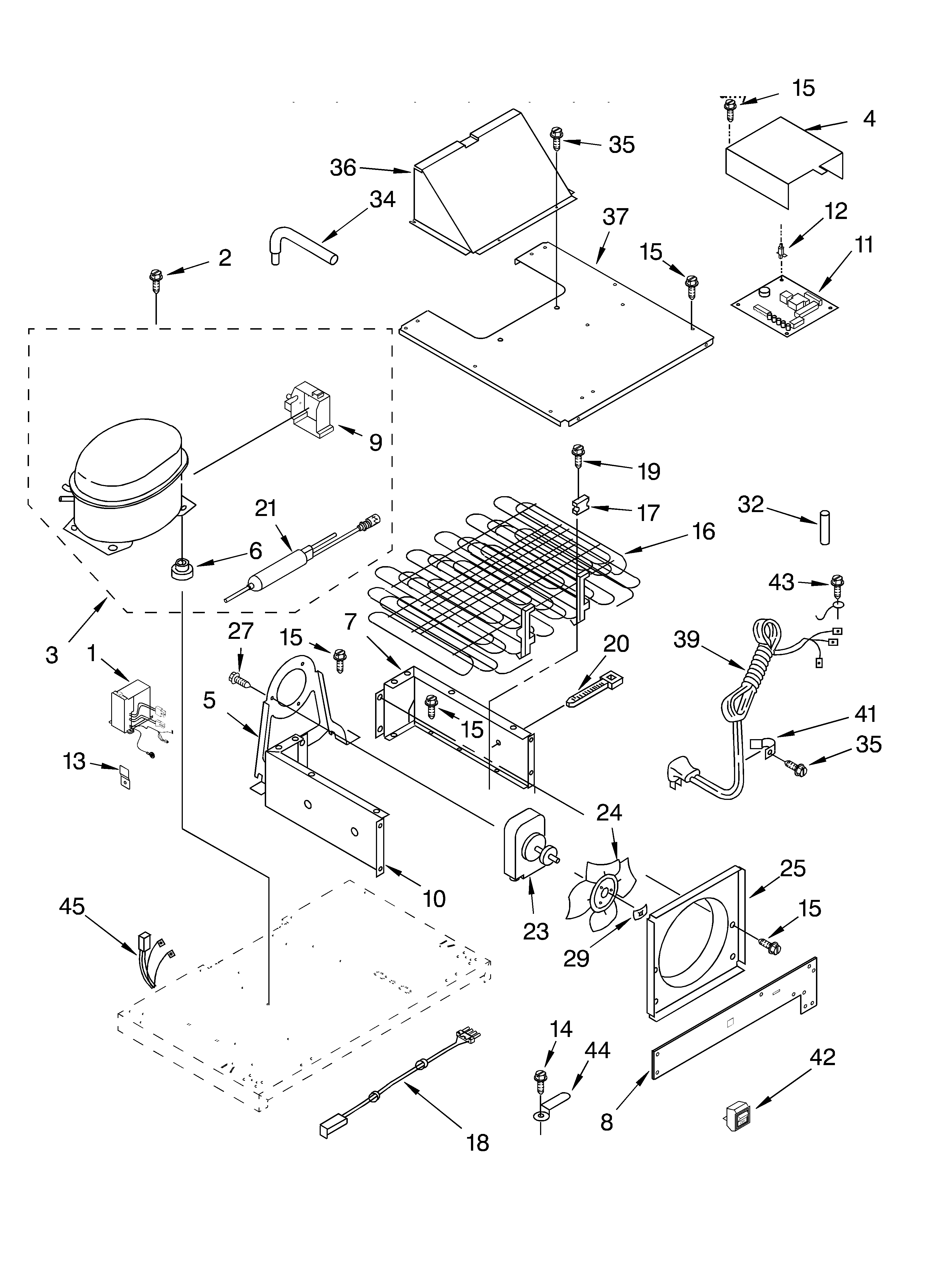 KitchenAid KSSS48FKT01 upper unit diagram