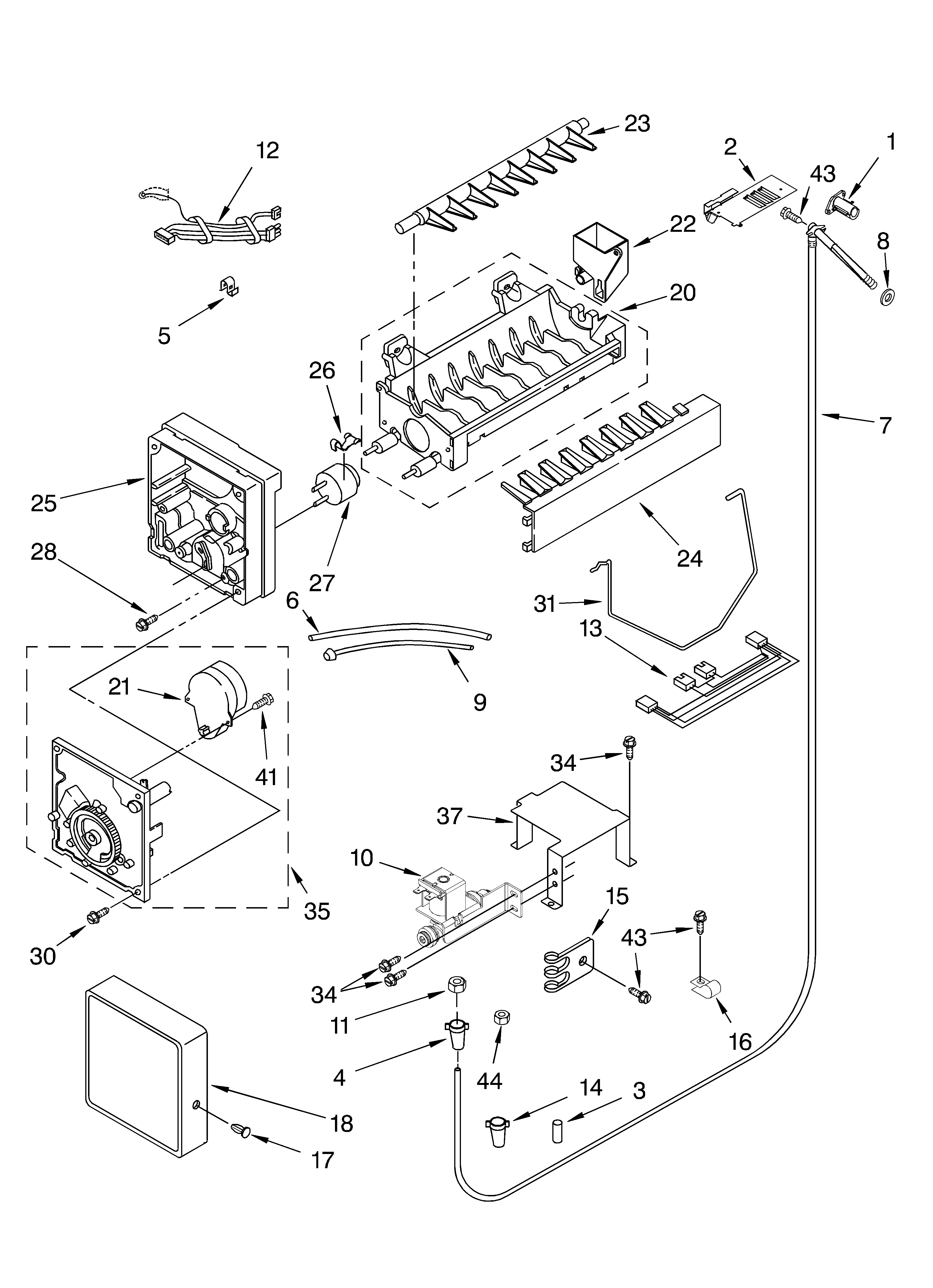 KitchenAid KSSS48FKT01 ice maker/optional diagram