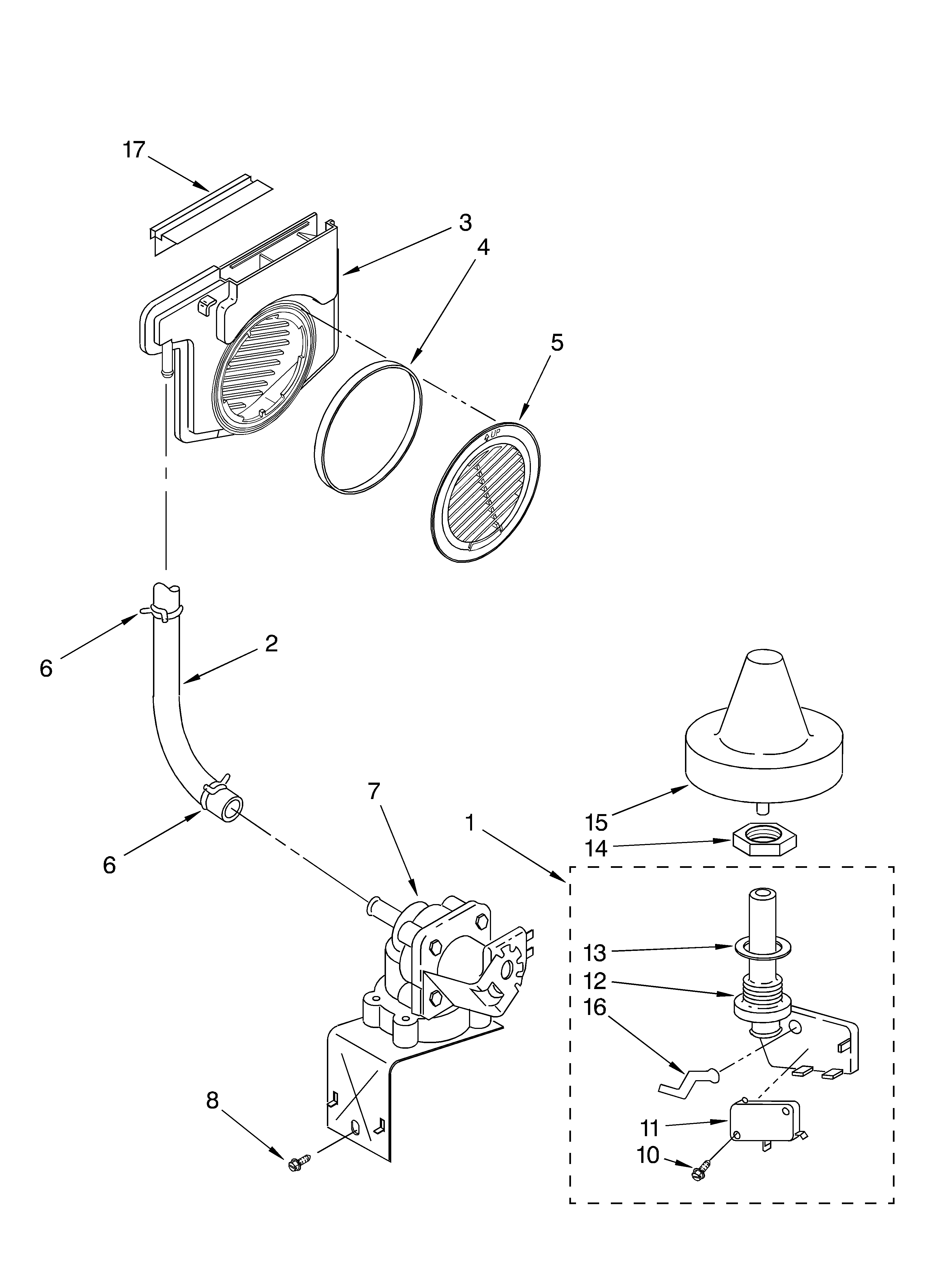 KitchenAid KUDC25CHWH1 fill and overfill diagram