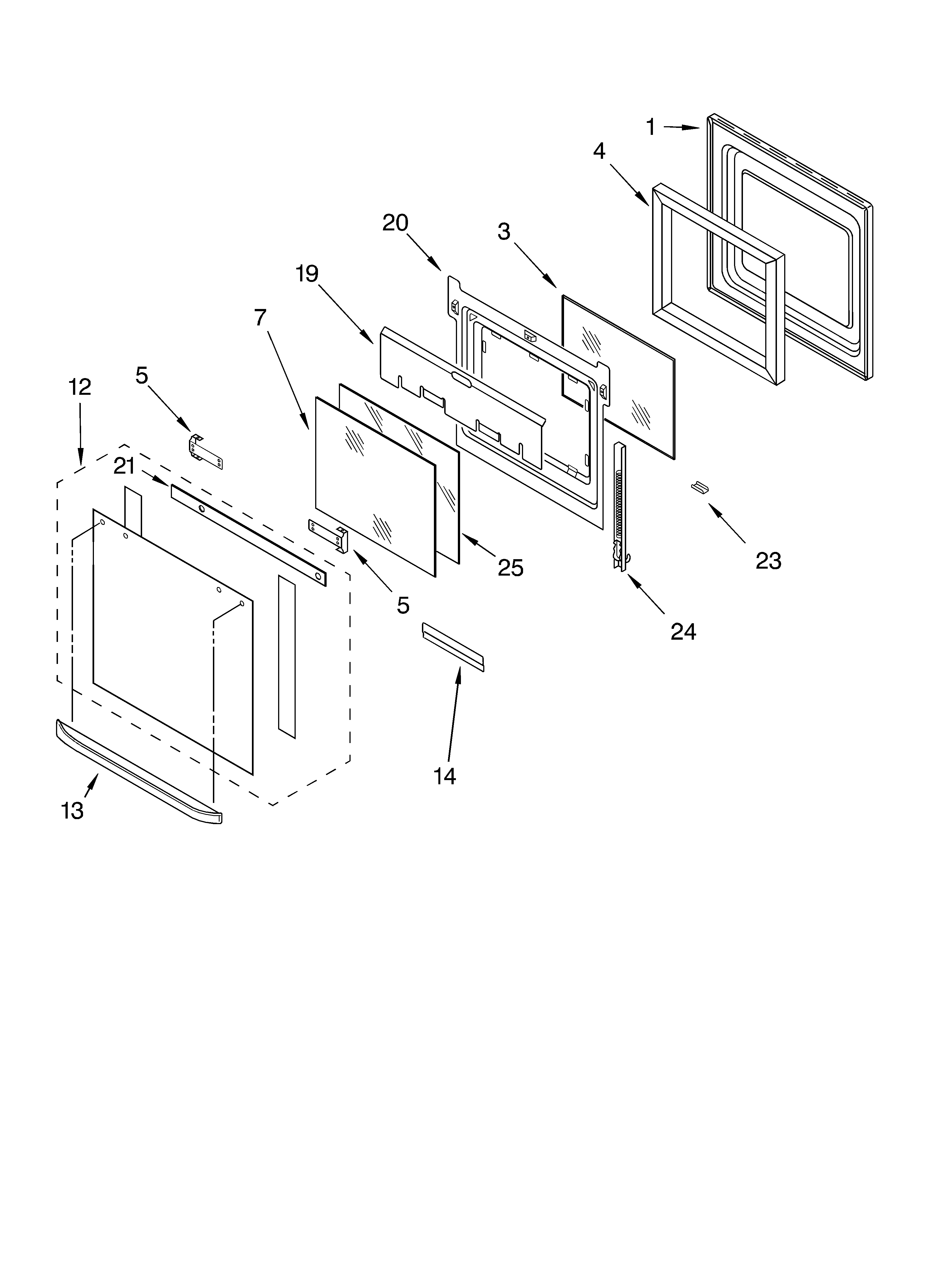 KitchenAid KEBC278KBS0 oven door diagram