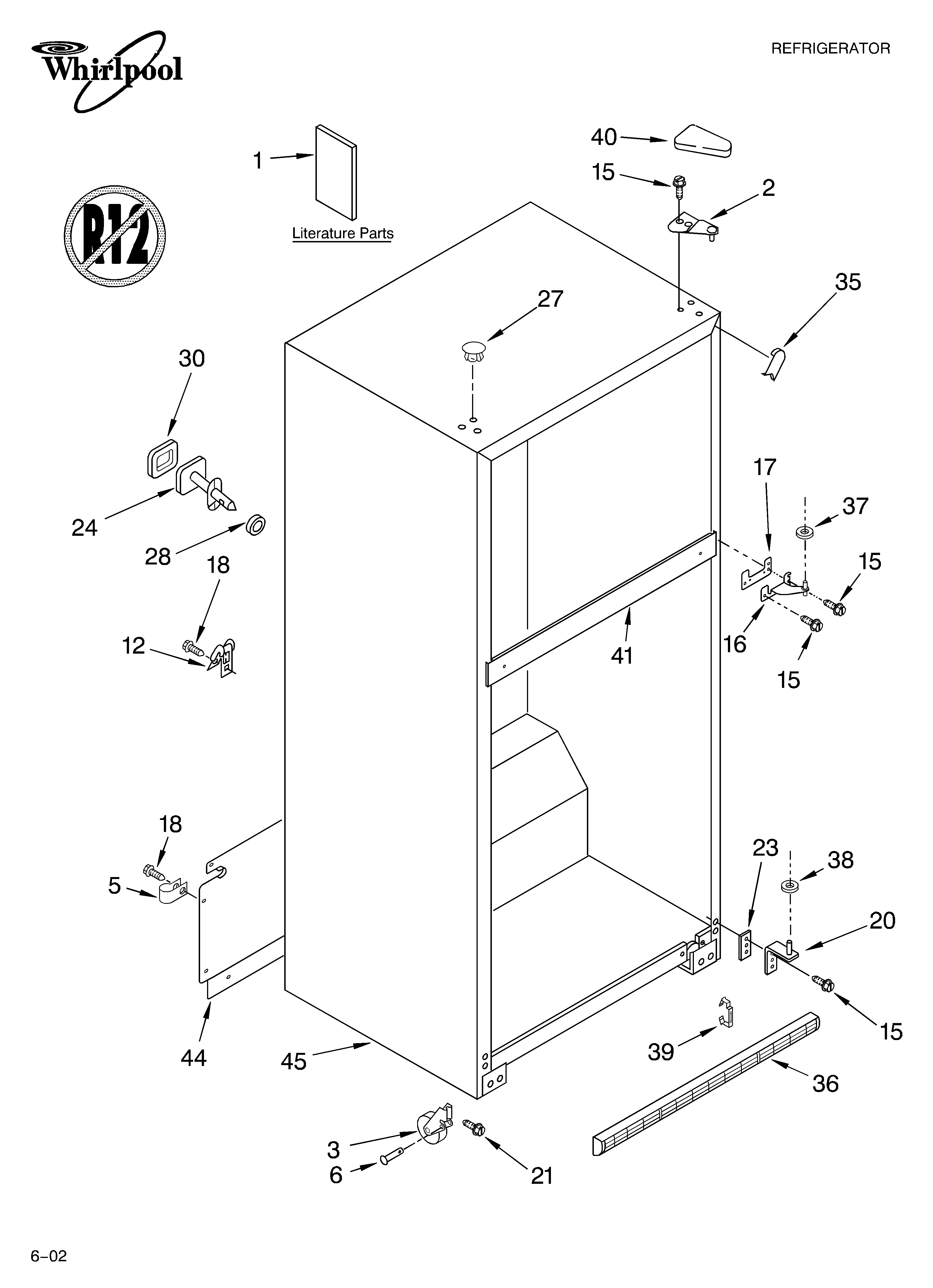 Whirlpool ET8NHMXKQ02 cabinet/literature diagram