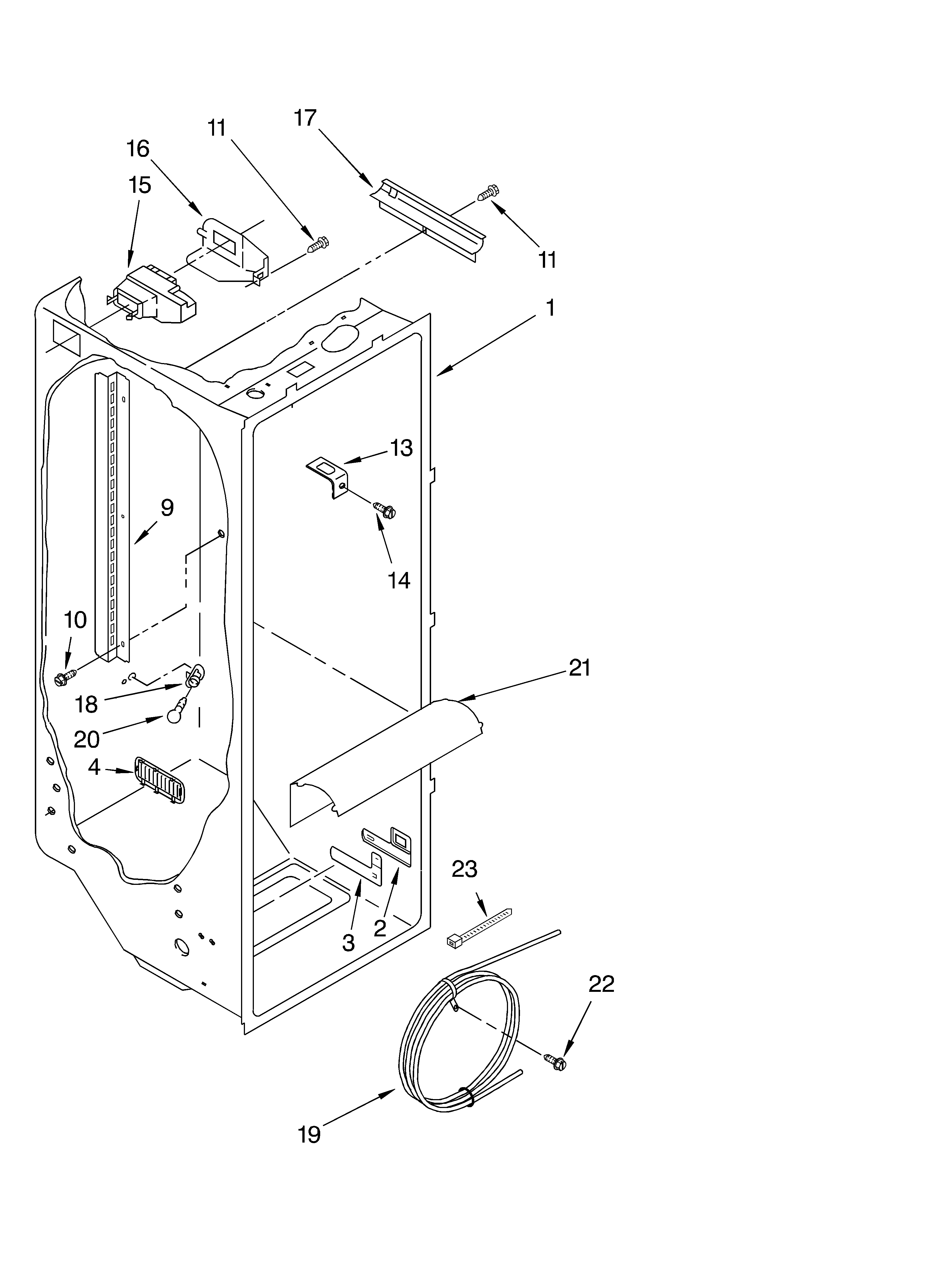 Whirlpool ED2CHQXKQ01 refrigerator liner diagram