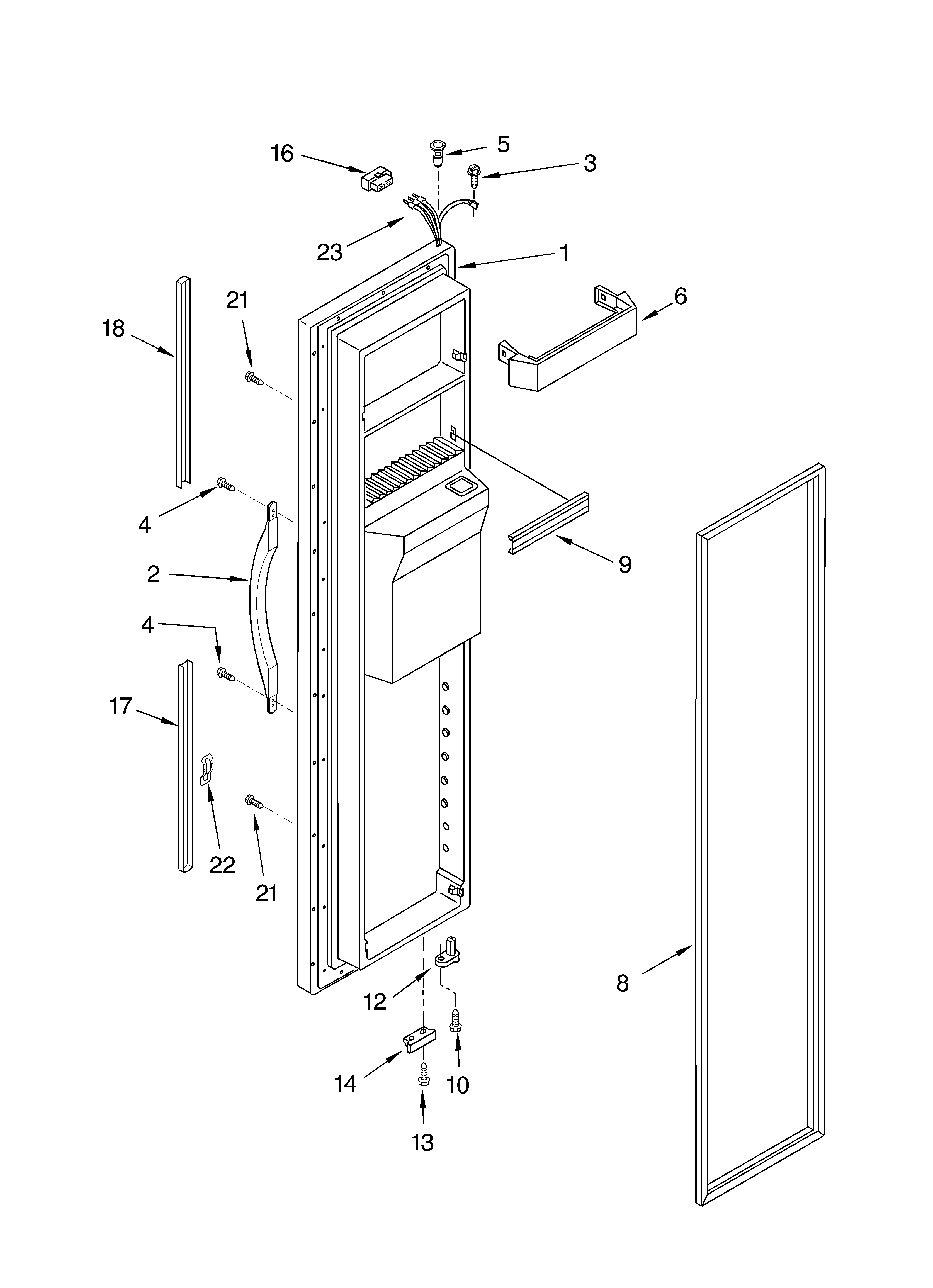 Whirlpool ED2CHQXKQ01 freezer door diagram