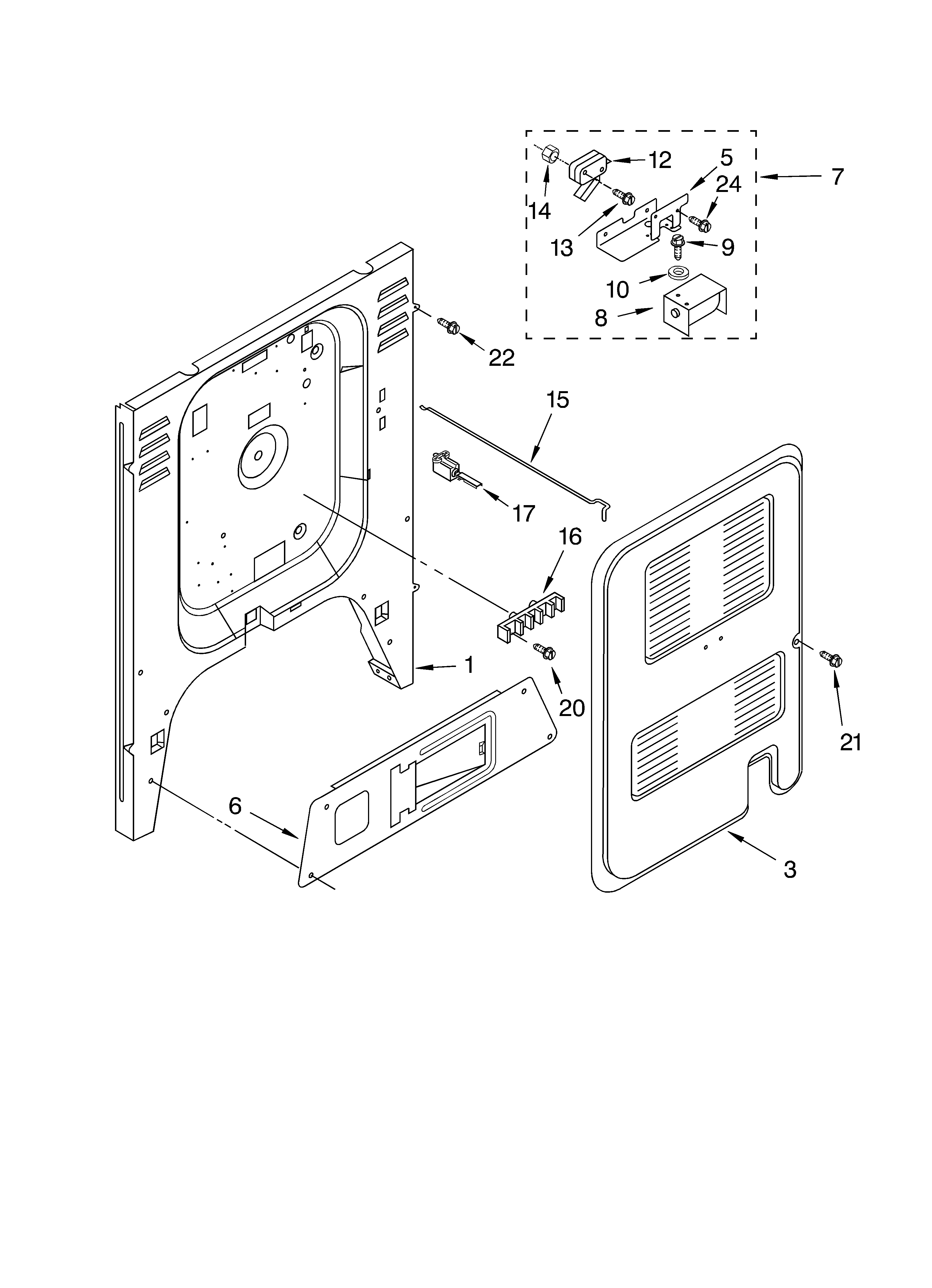Whirlpool GW395LEGQ6 rear chassis diagram