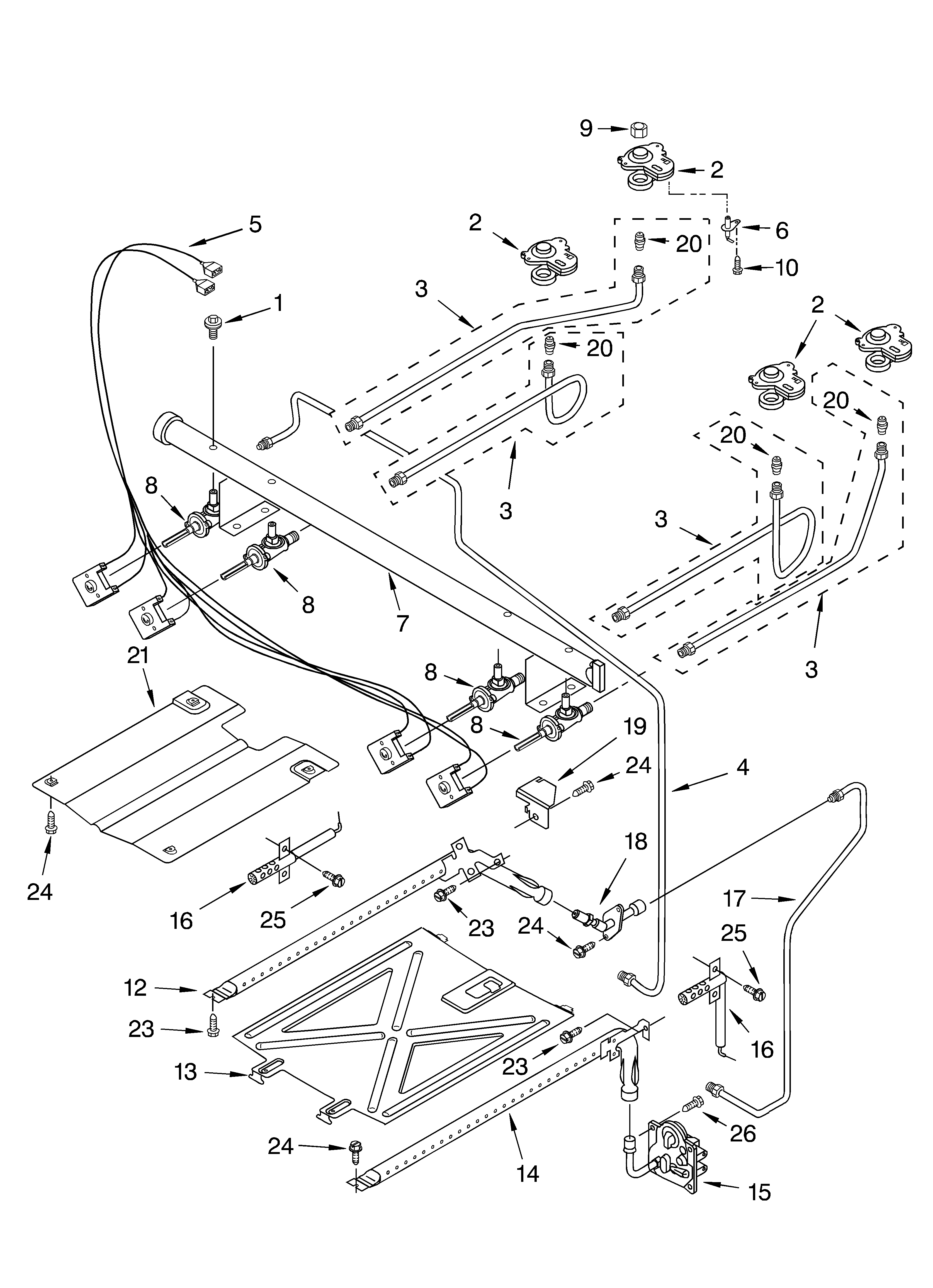 Whirlpool SF357PEKT1 manifold diagram
