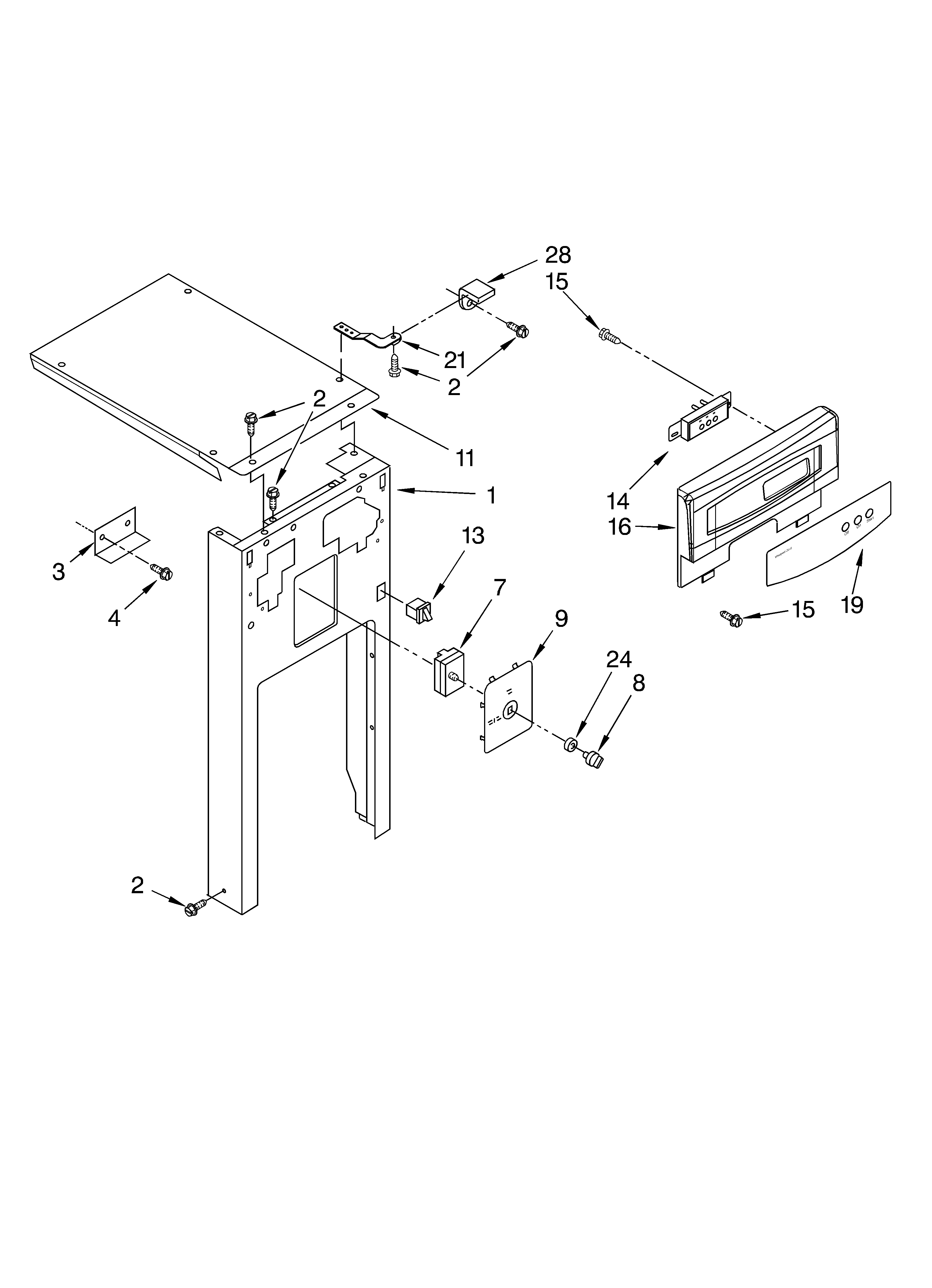 Whirlpool GX900QPLT0 panel and control diagram