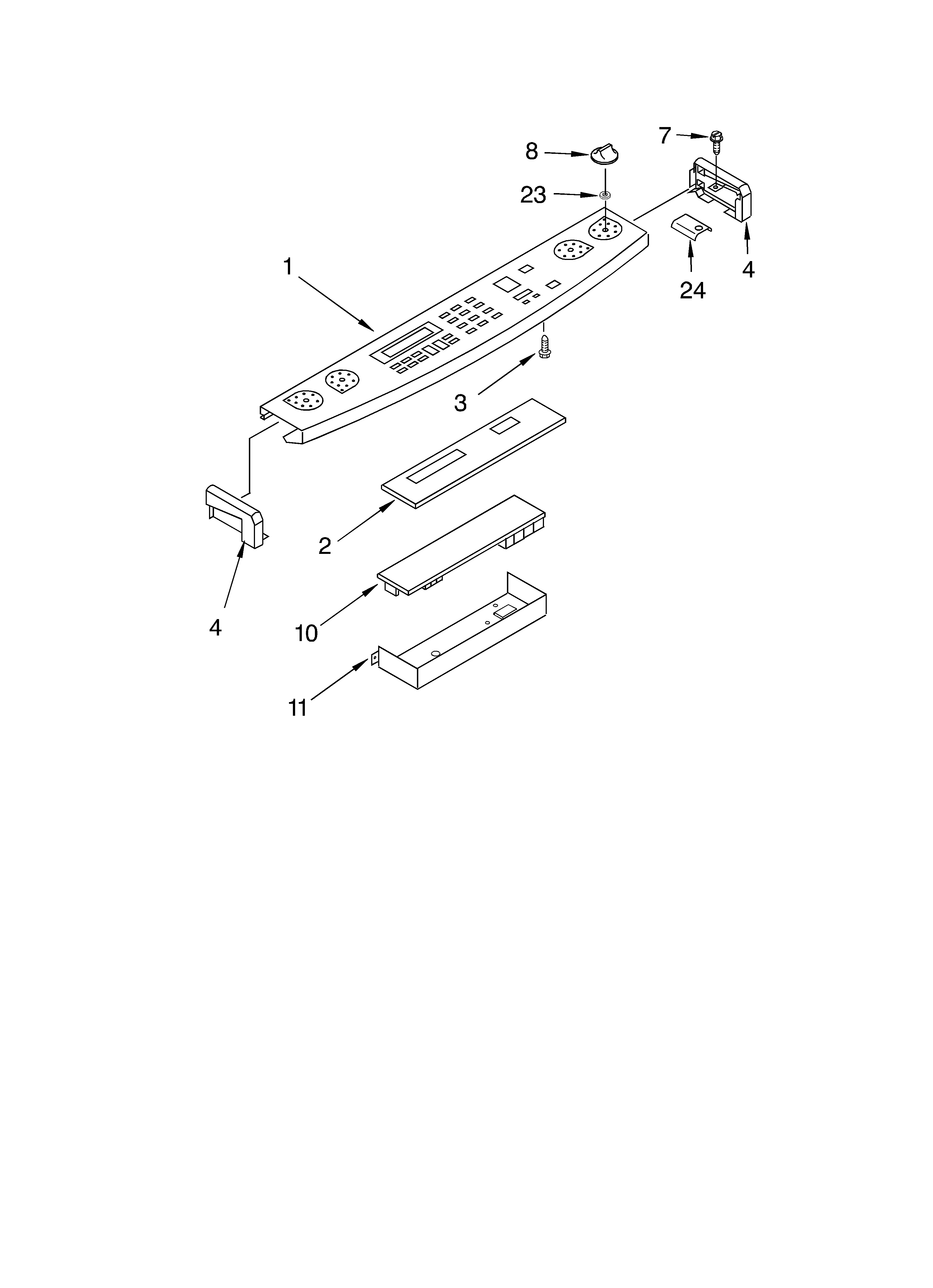 KitchenAid KGRT600HBT9 control panel diagram